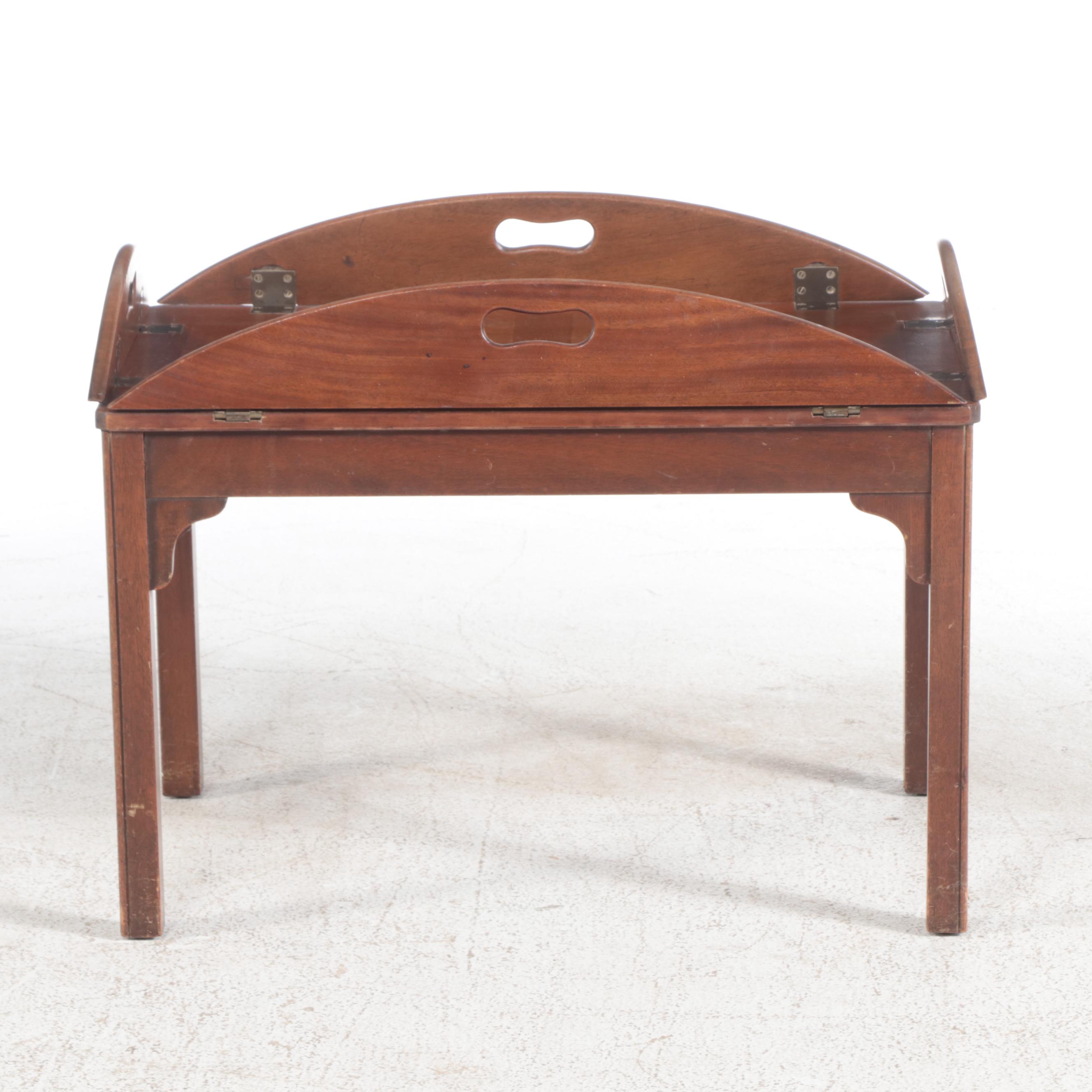 Chippendale Style Mahogany Butler's Tray Coffee Table, 20th Century