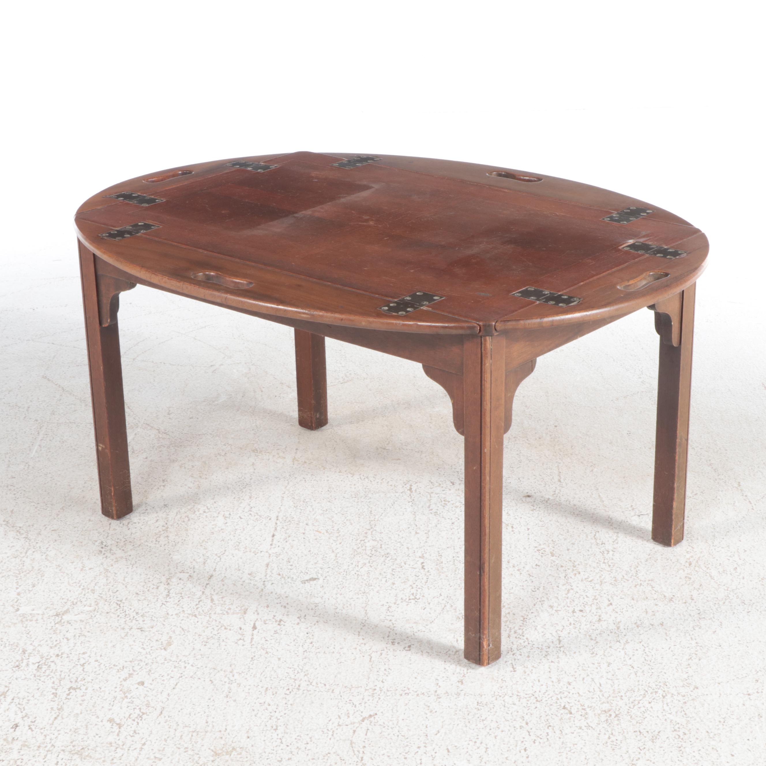 Chippendale Style Mahogany Butler's Tray Coffee Table, 20th Century