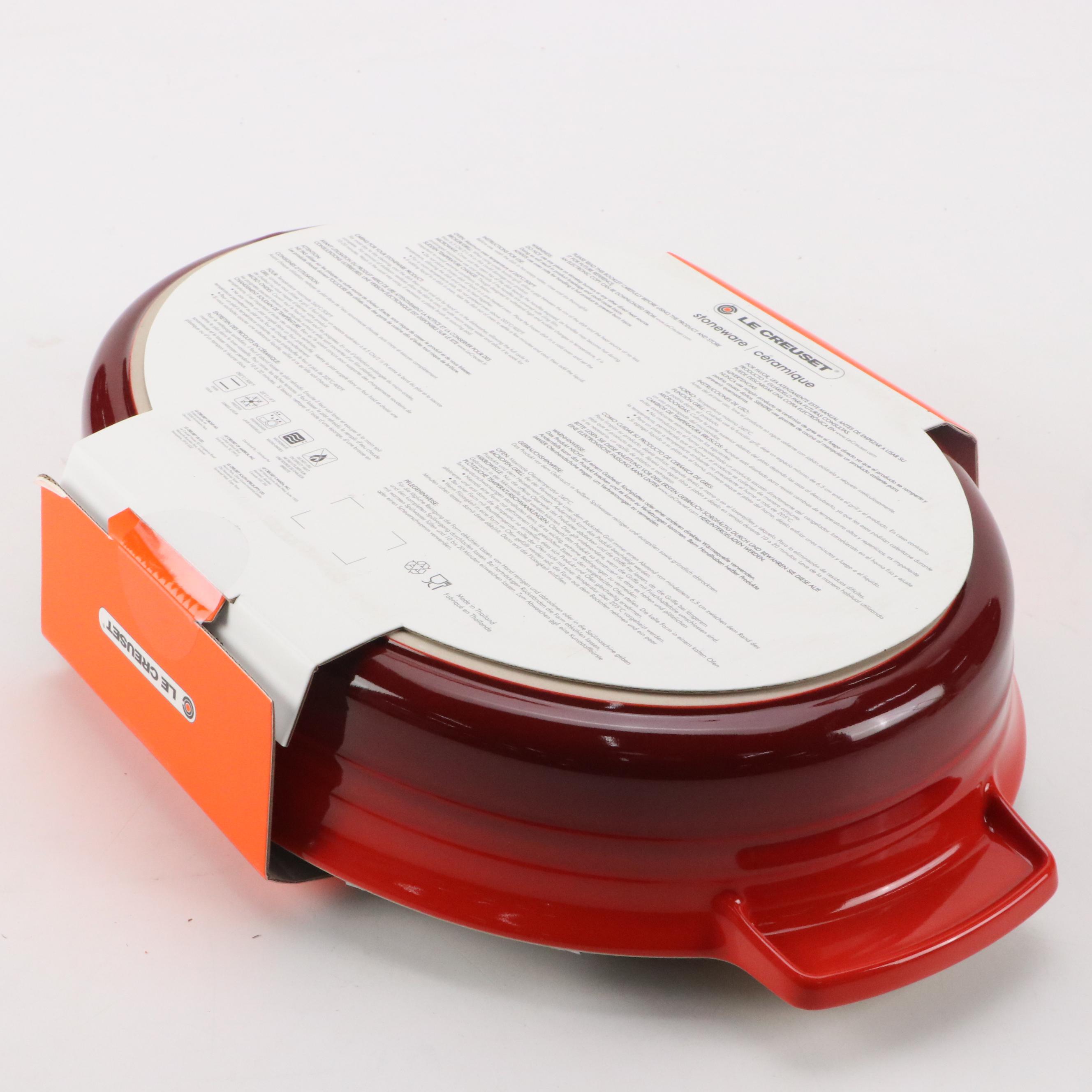 Le Creuset Cerise Stoneware Set of Three Oval Baking Dishes