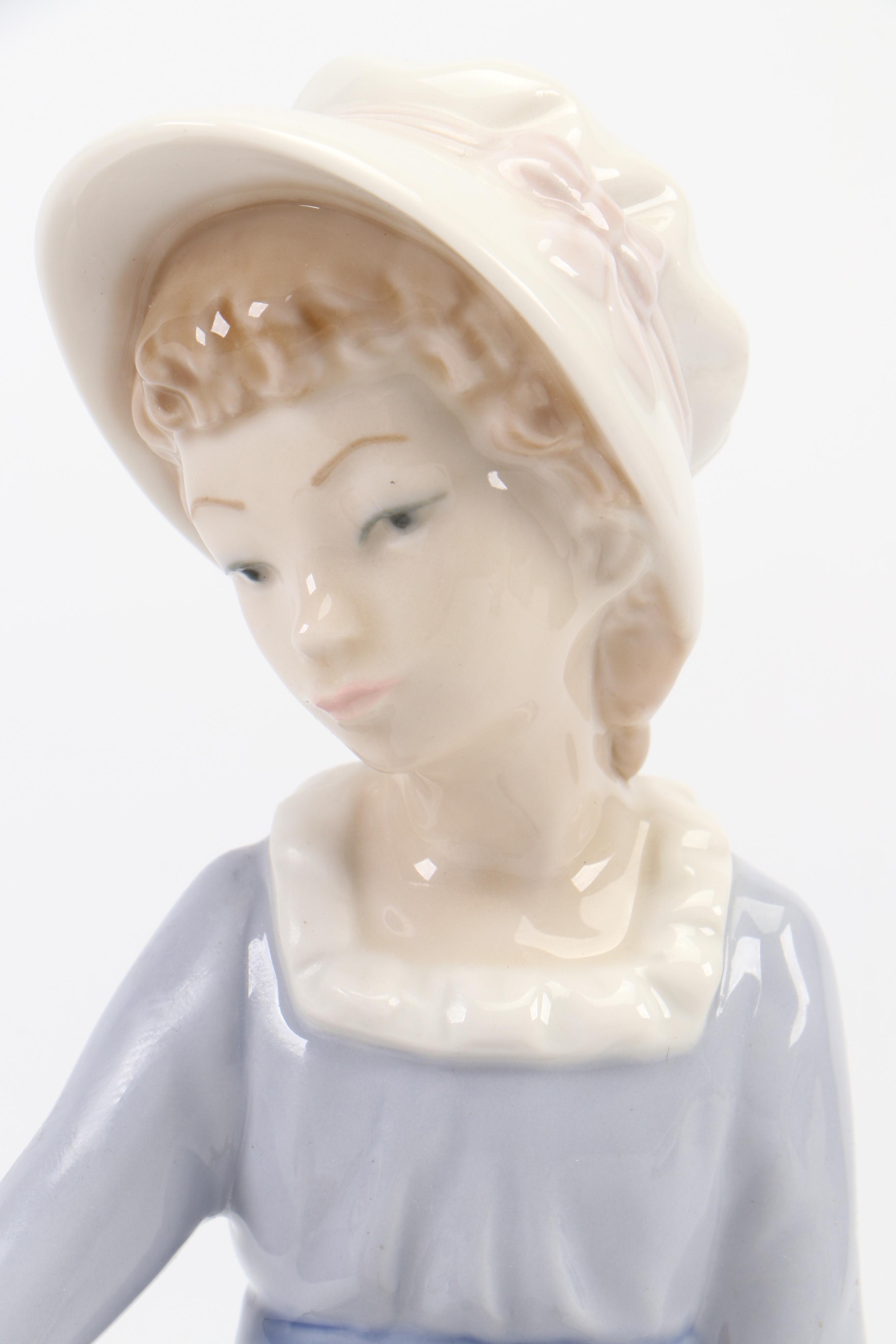 Lladró "Barrel of Blossoms" and "Flowers in the Flower Pot" Porcelain Figurines
