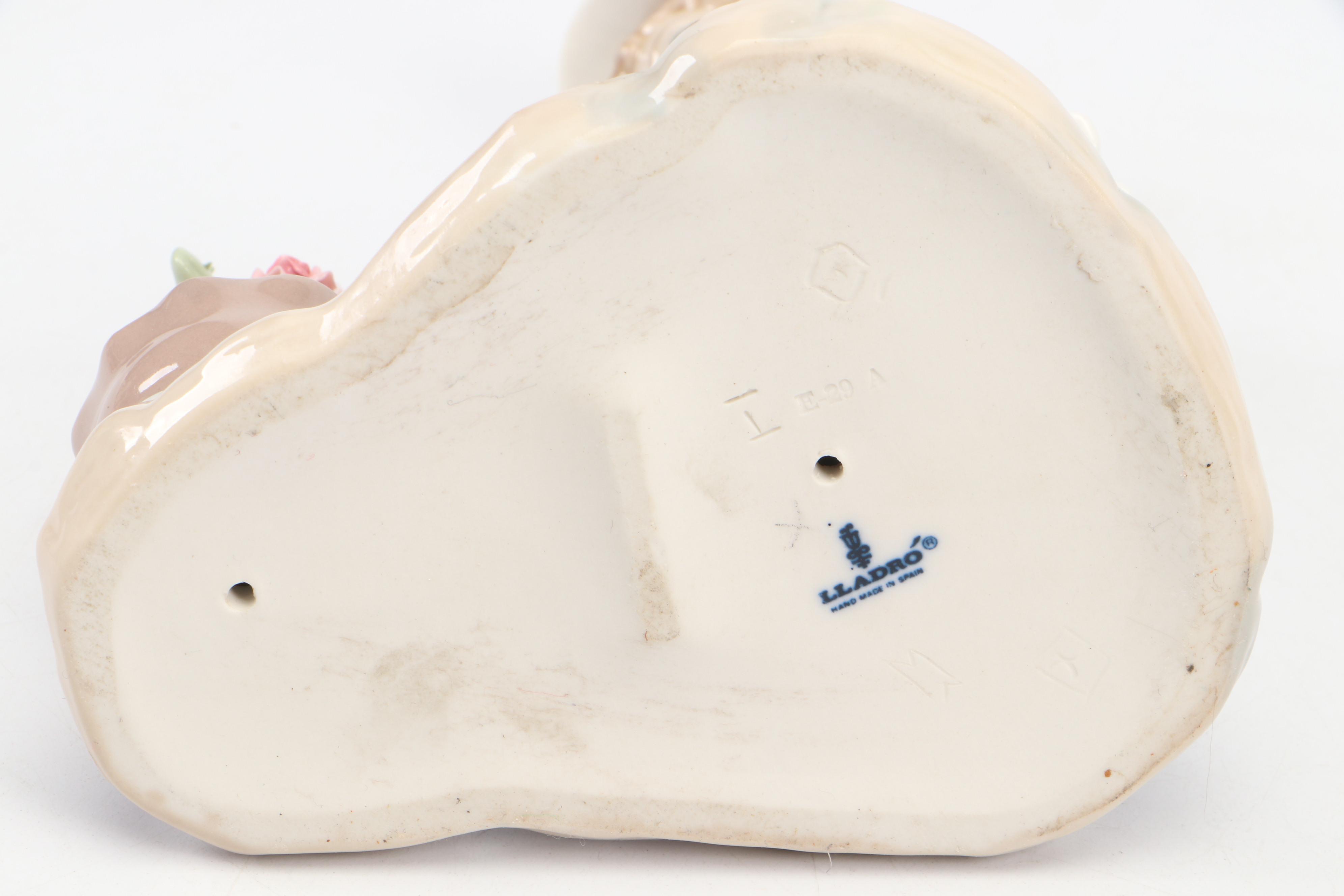 Lladró "Barrel of Blossoms" and "Flowers in the Flower Pot" Porcelain Figurines