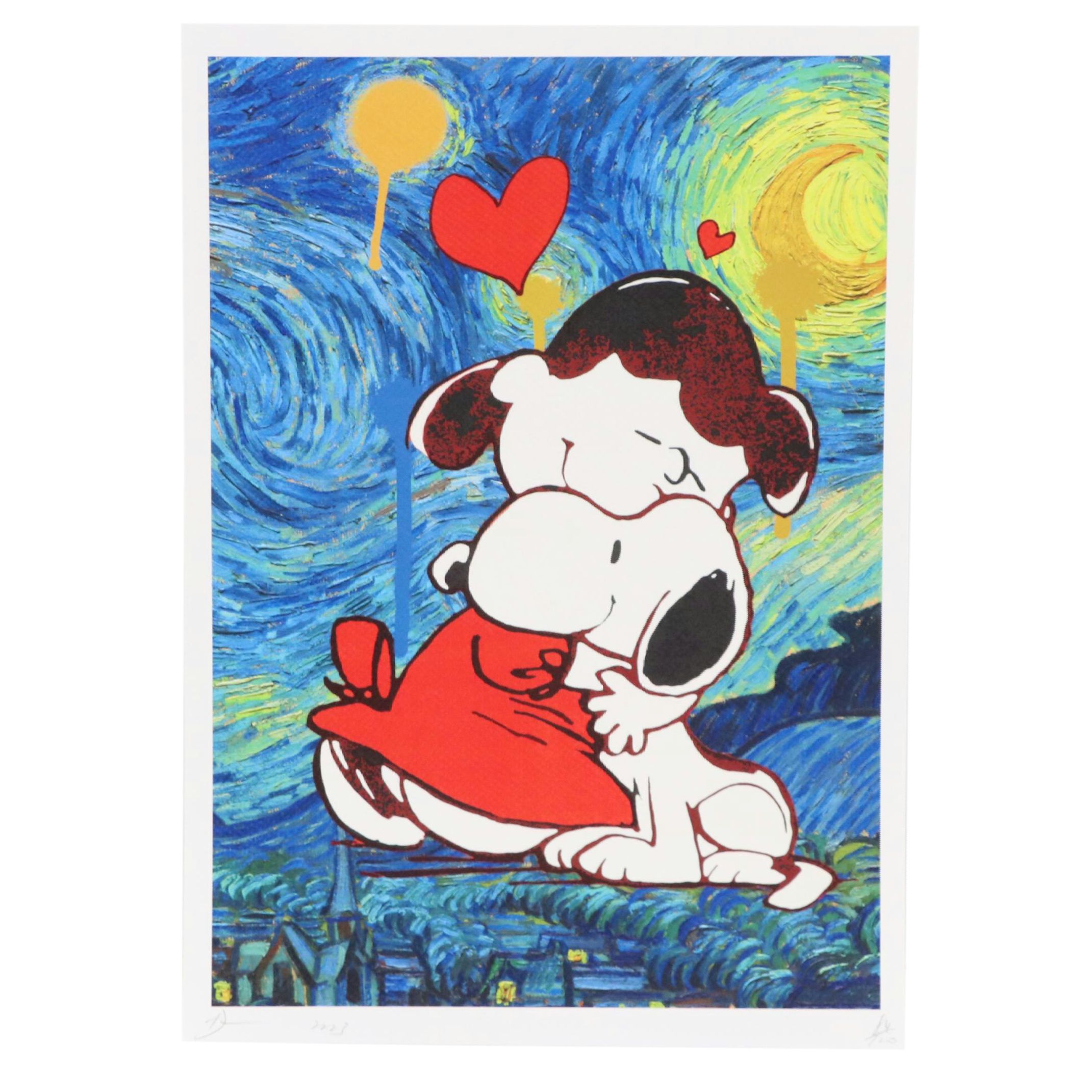 Death NYC Pop Art Digital Print Featuring Snoopy x Van Gogh, 21st Century