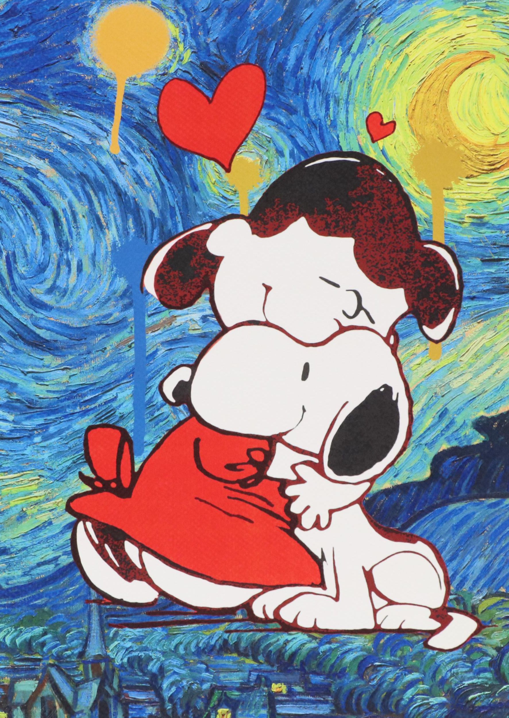 Death NYC Pop Art Digital Print Featuring Snoopy x Van Gogh, 21st Century