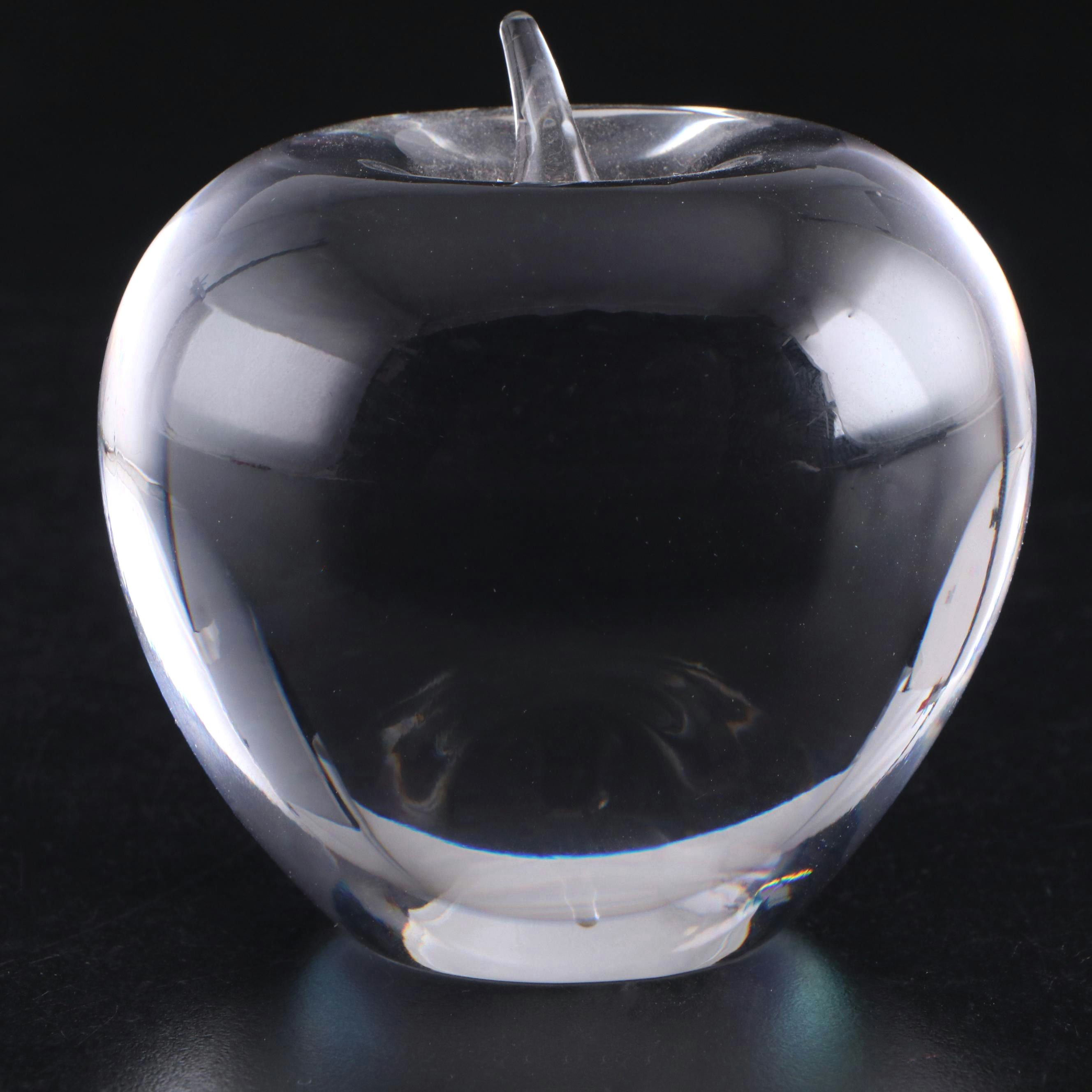 Tiffany & Co. Crystal Apple Paperweight