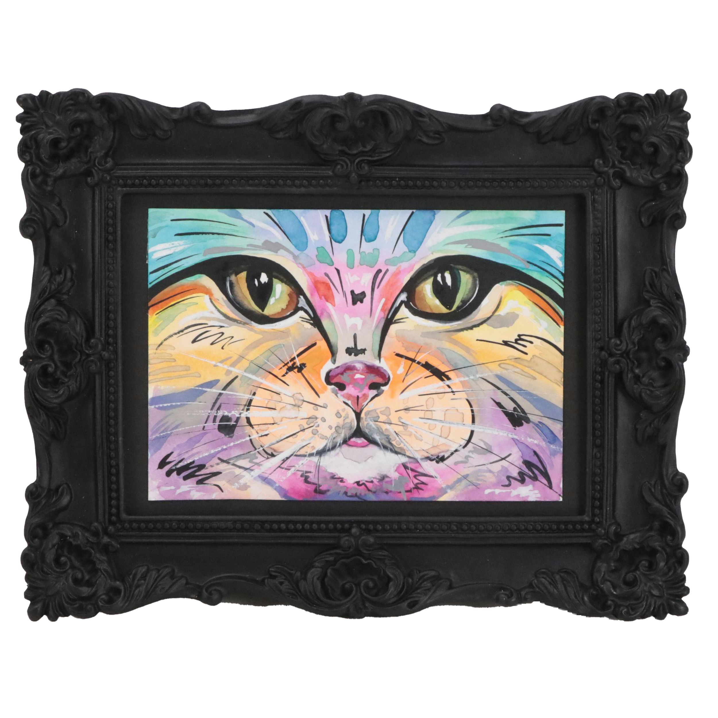 Watercolor Painting of Cat