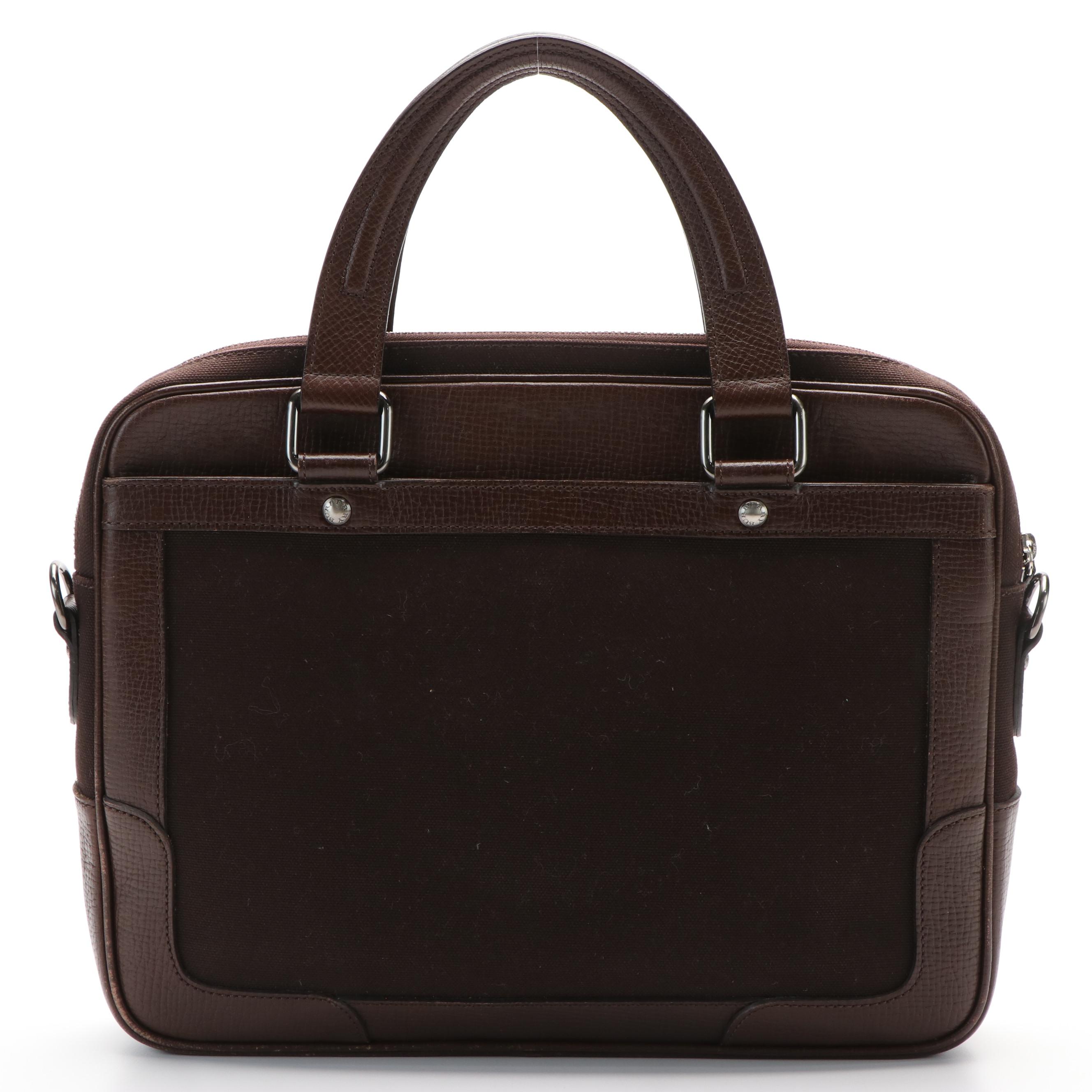 Burberry Brown Canvas and Leather Document/Laptop Bag