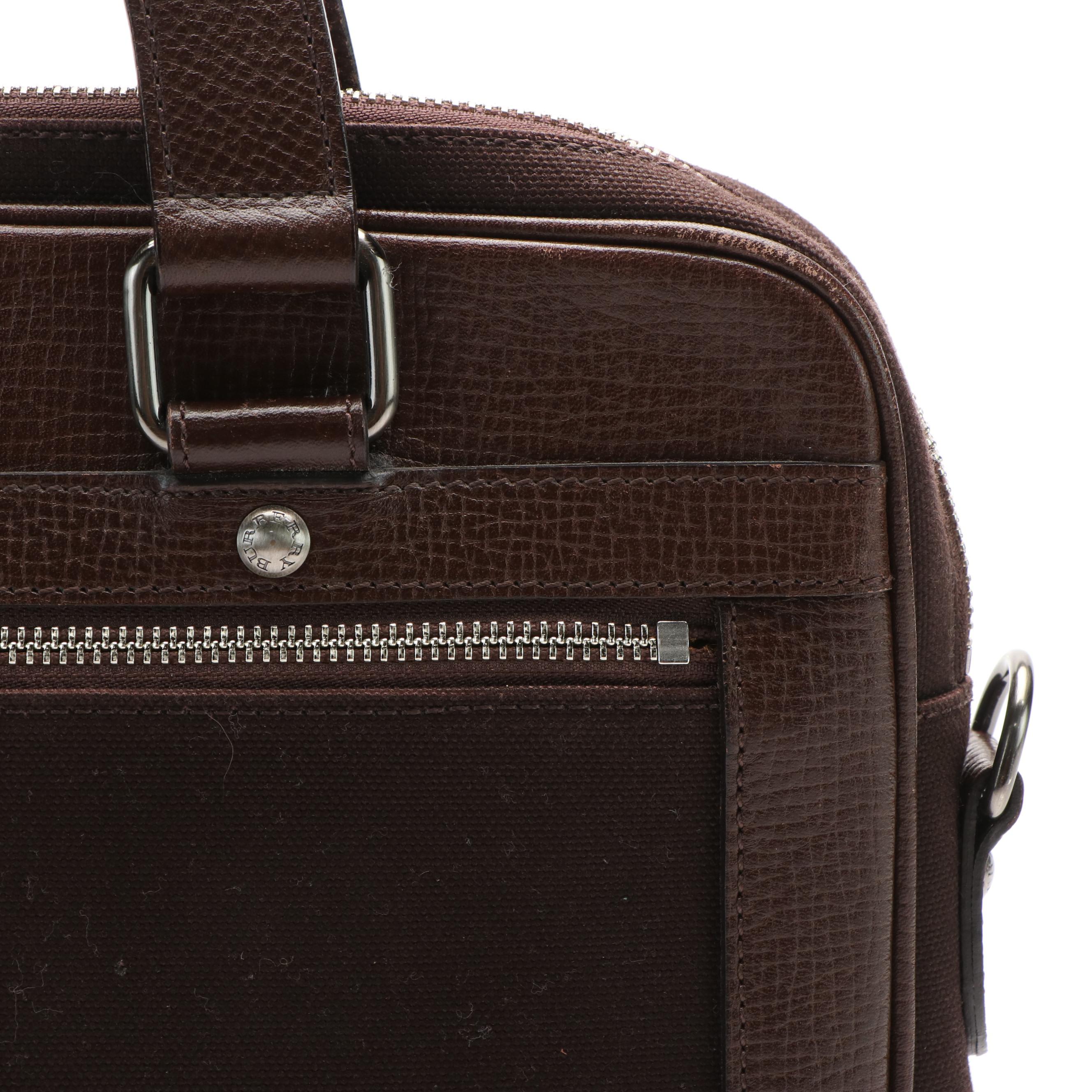 Burberry Brown Canvas and Leather Document/Laptop Bag