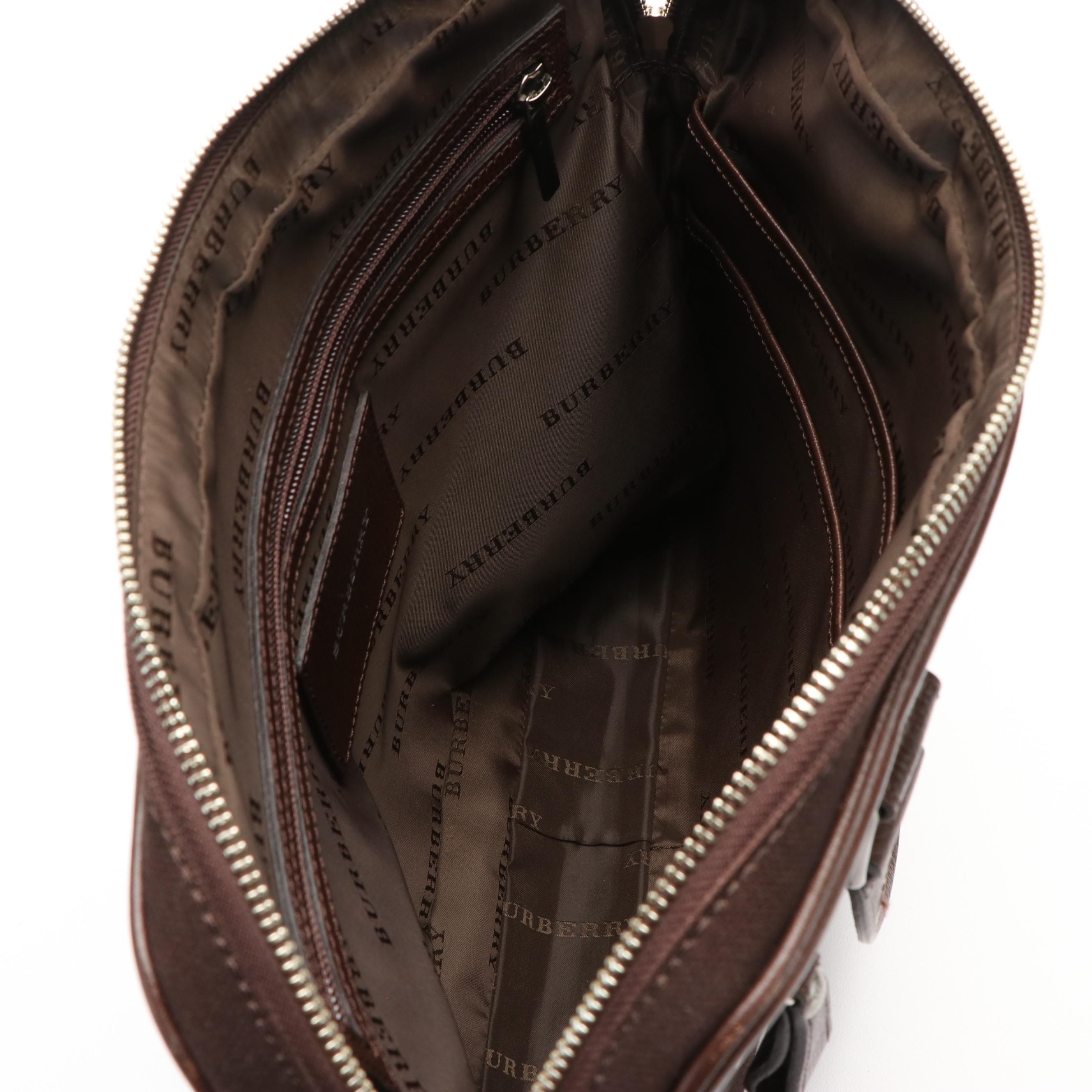 Burberry Brown Canvas and Leather Document/Laptop Bag