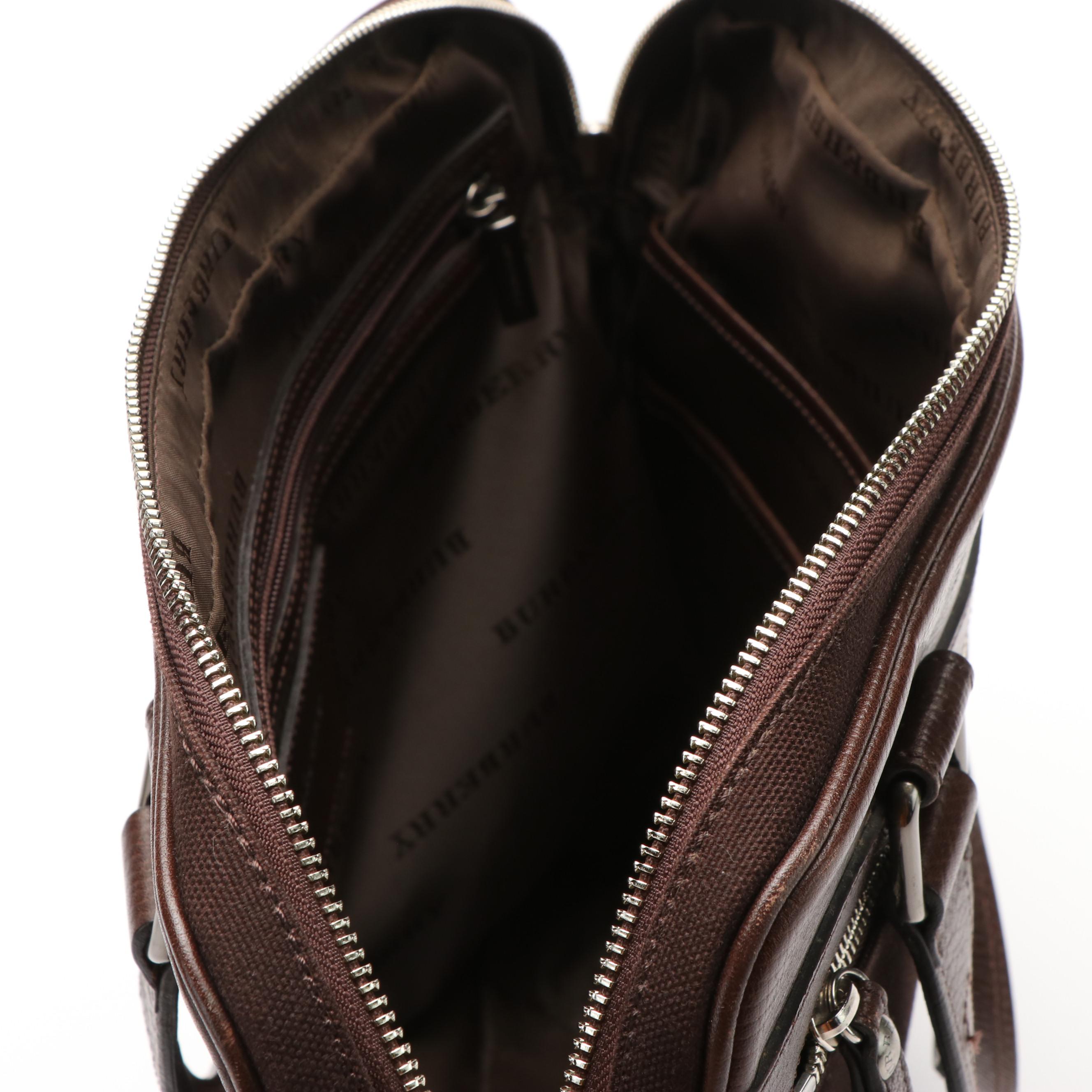 Burberry Brown Canvas and Leather Document/Laptop Bag