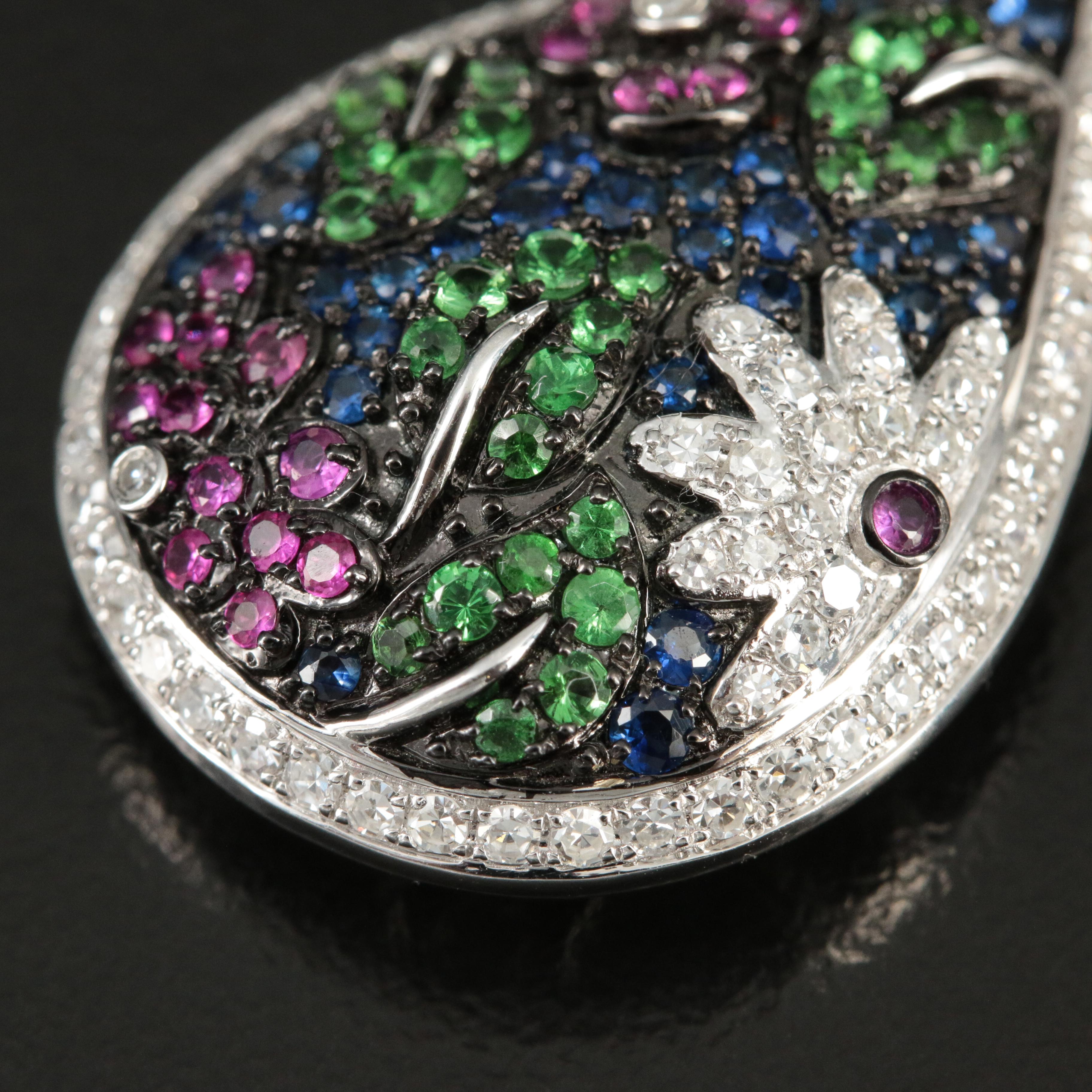 EFFY 14K Sapphire, Ruby, Tsavorite and Diamond Necklace