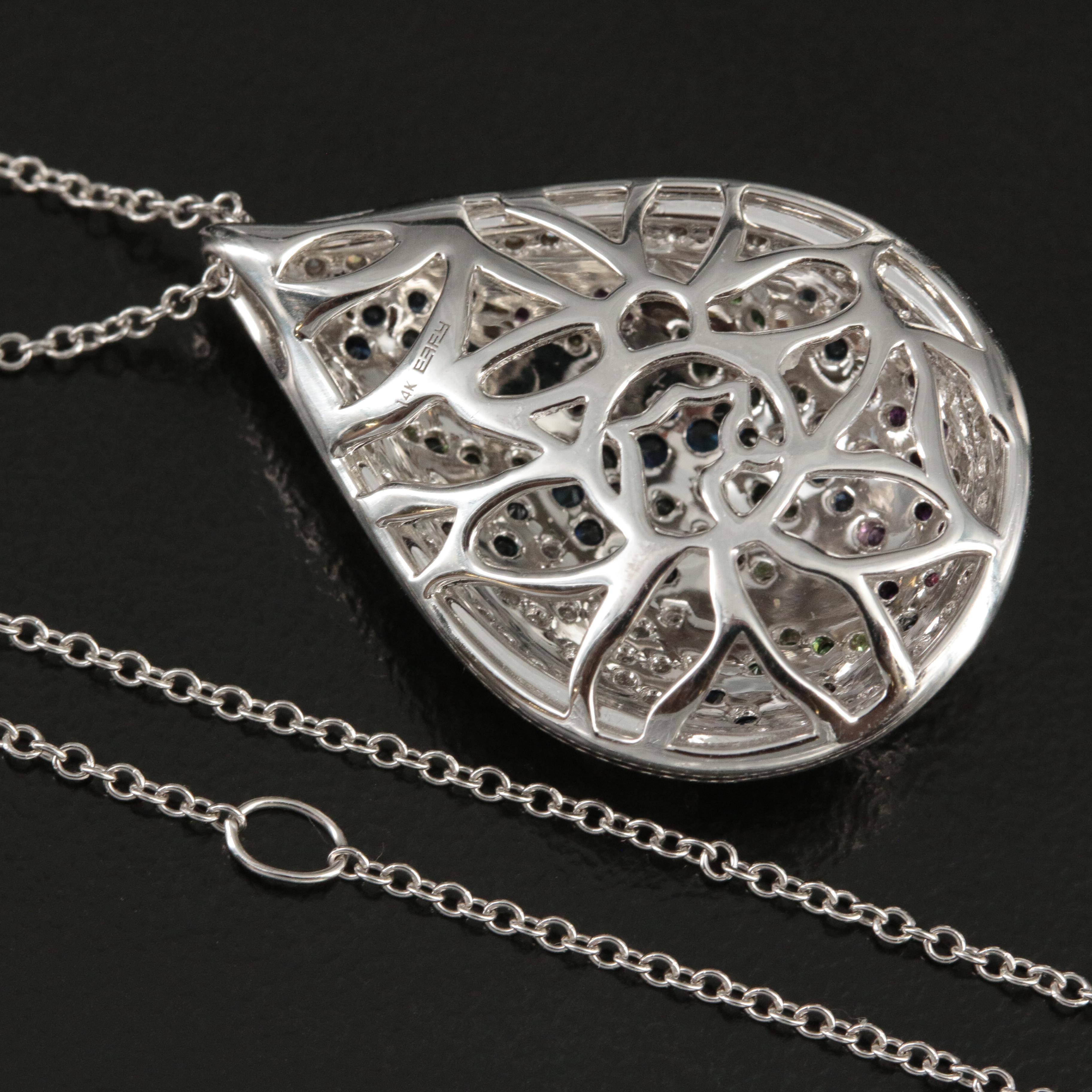 EFFY 14K Sapphire, Ruby, Tsavorite and Diamond Necklace