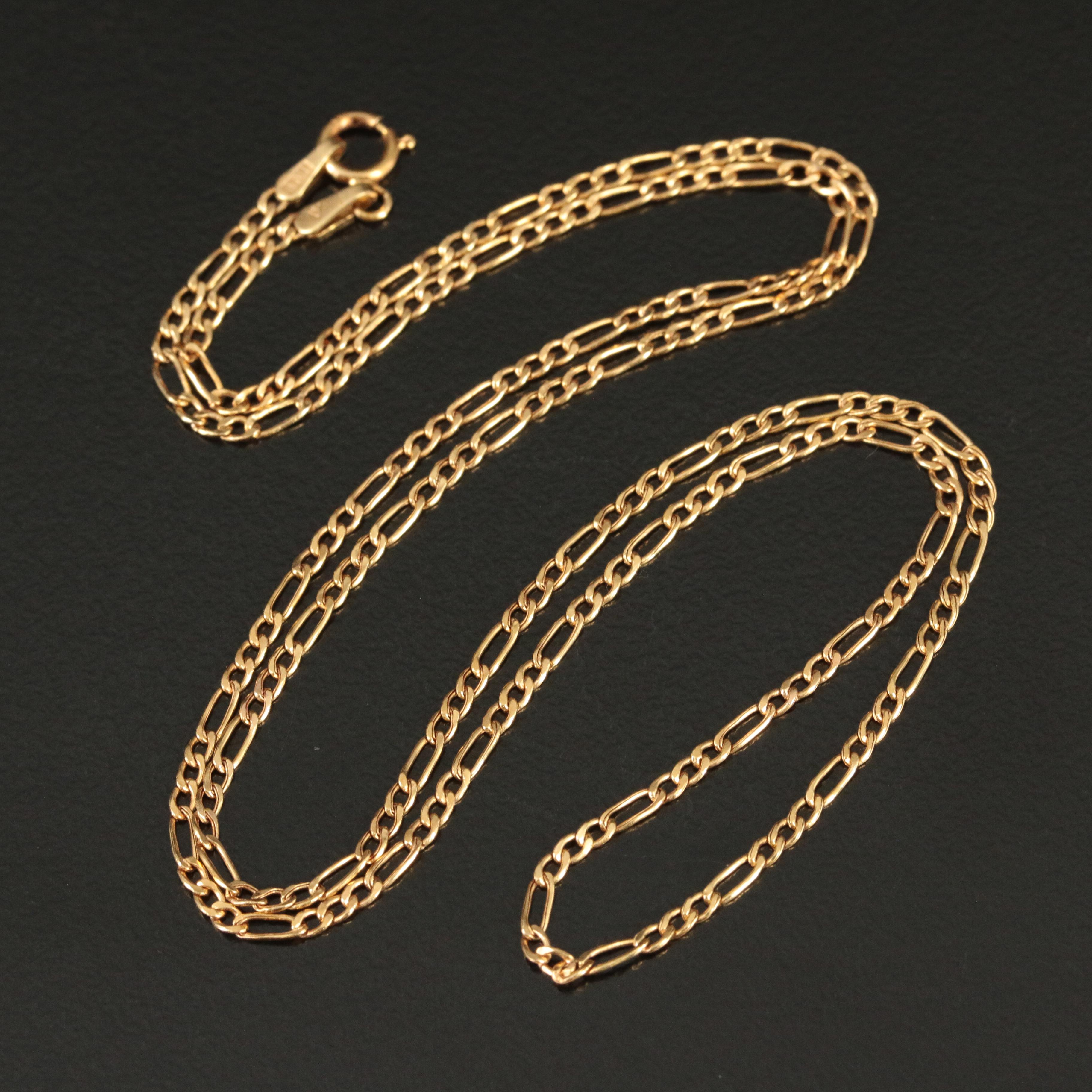 14K Figaro Chain Necklace