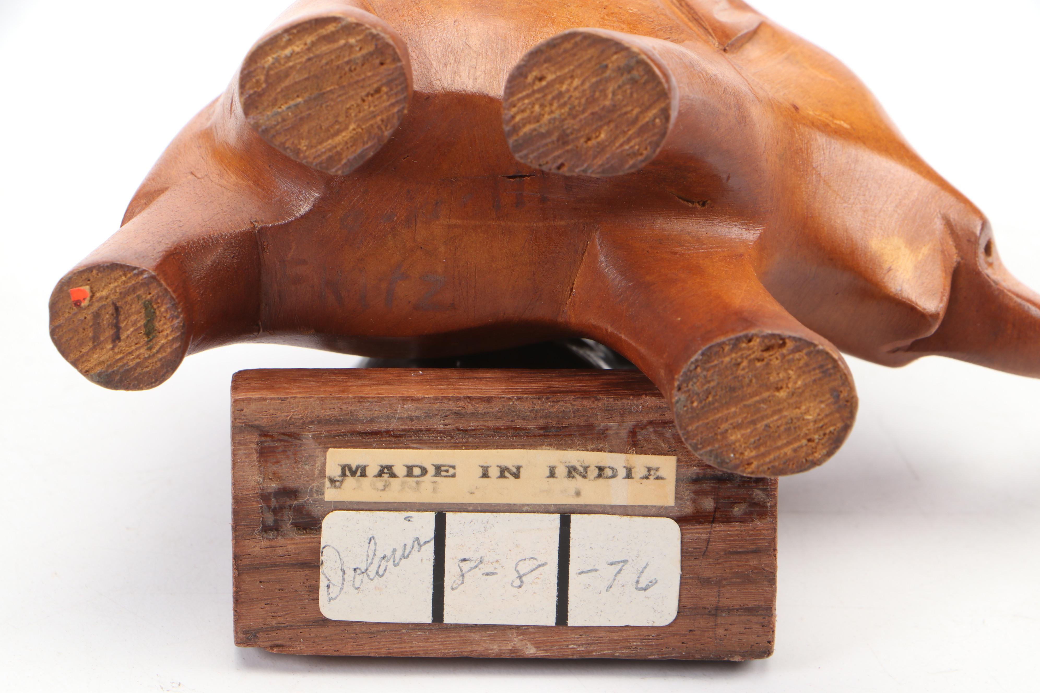 Celluloid Elephants in Wood Crate Diorama and More Carved Wood Elephant Décor