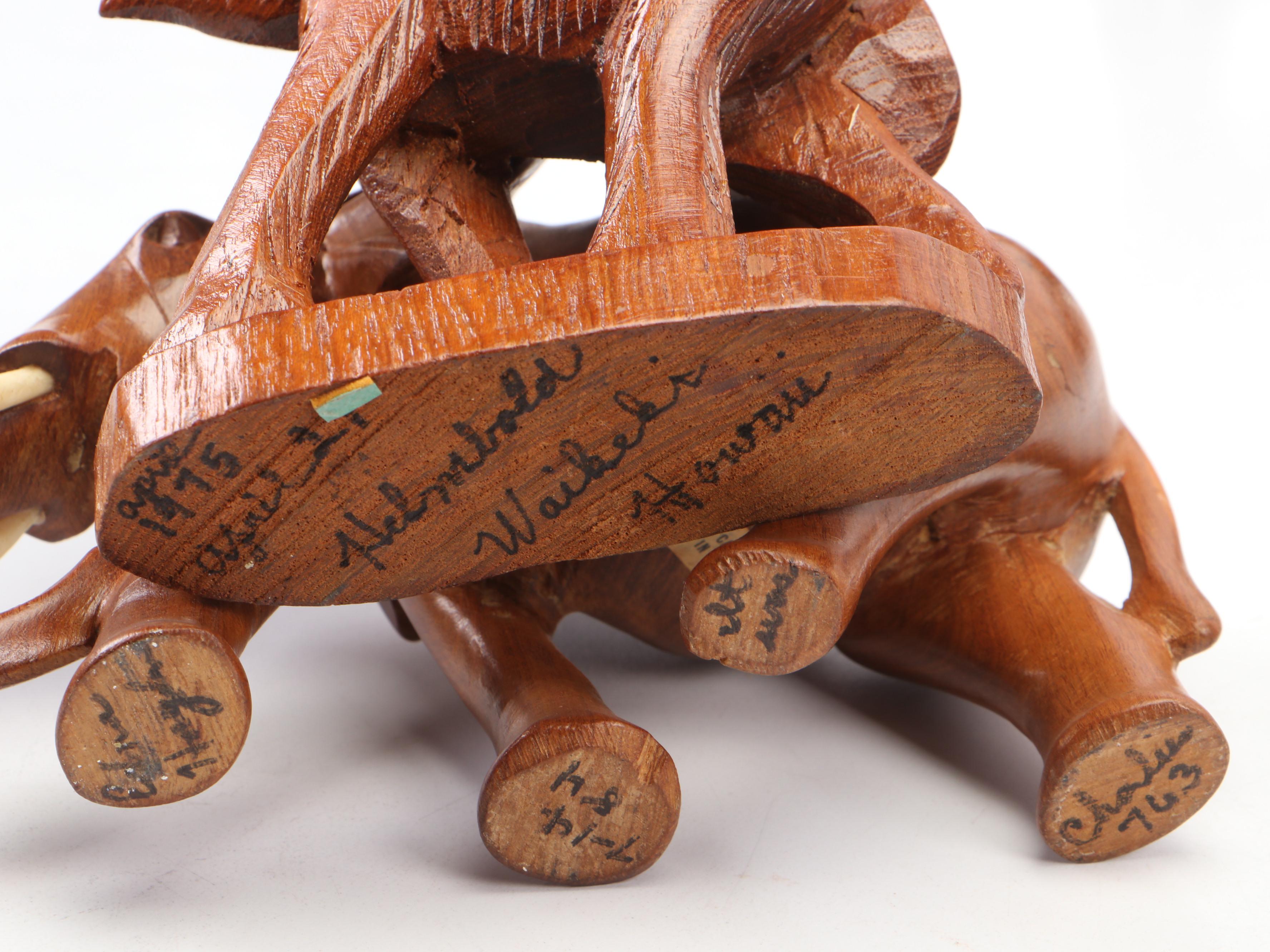 Celluloid Elephants in Wood Crate Diorama and More Carved Wood Elephant Décor