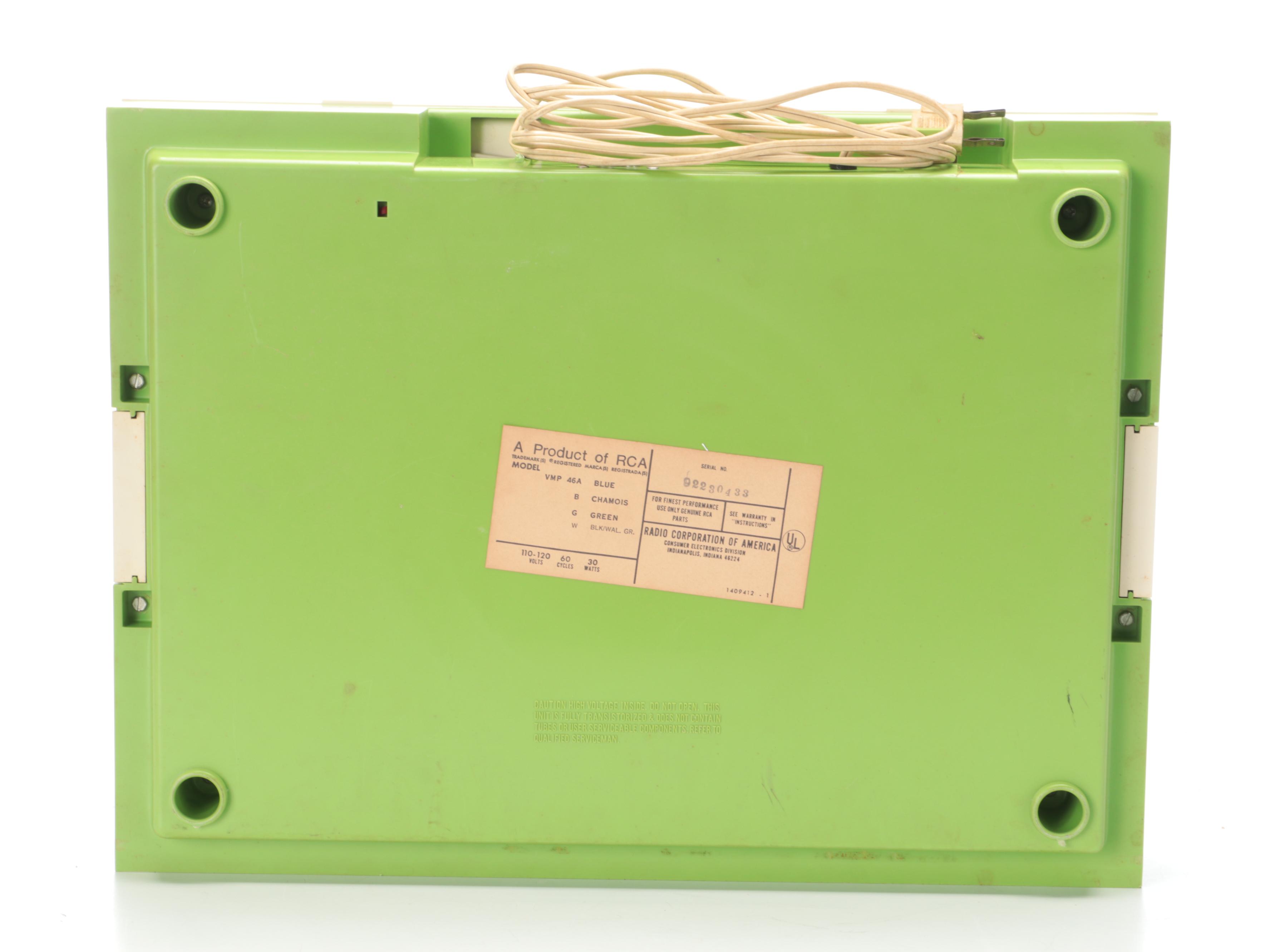 RCA VMP 46G Portable Record Player, Mid to Late 20th Century