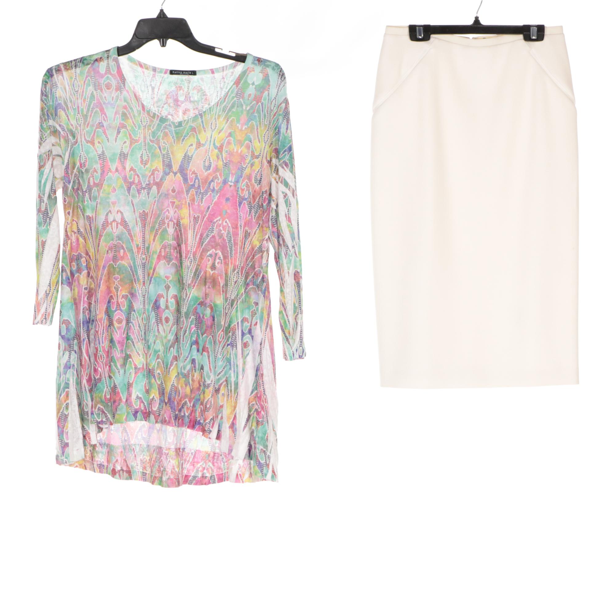 Elie Tahri Skirt with Other Embellished Skirt, Printed Long Jacket, and More