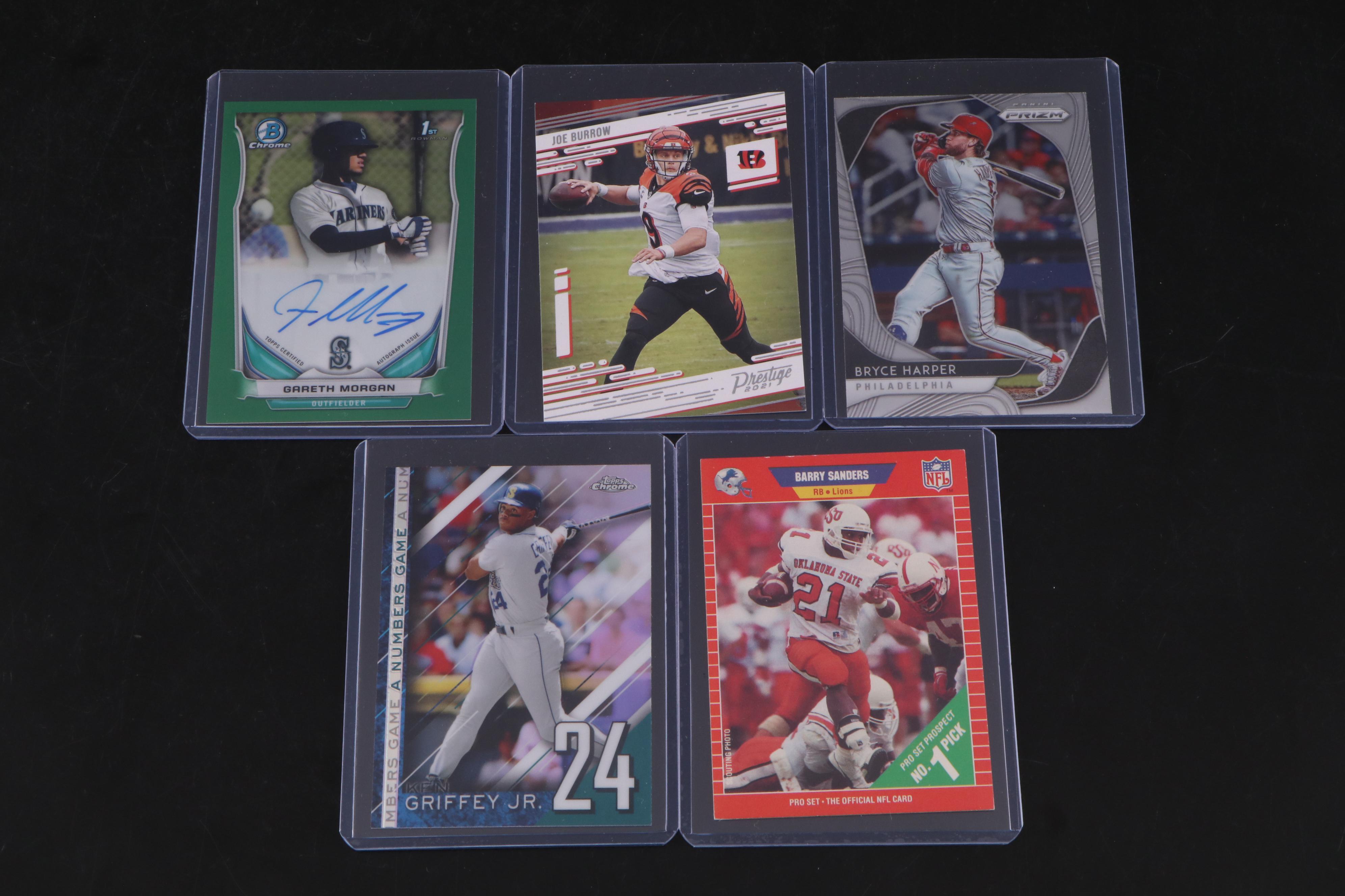 Prizm and Other Sports Cards with Ken Griffey Jr., Bryce Harper, Joe Burrow