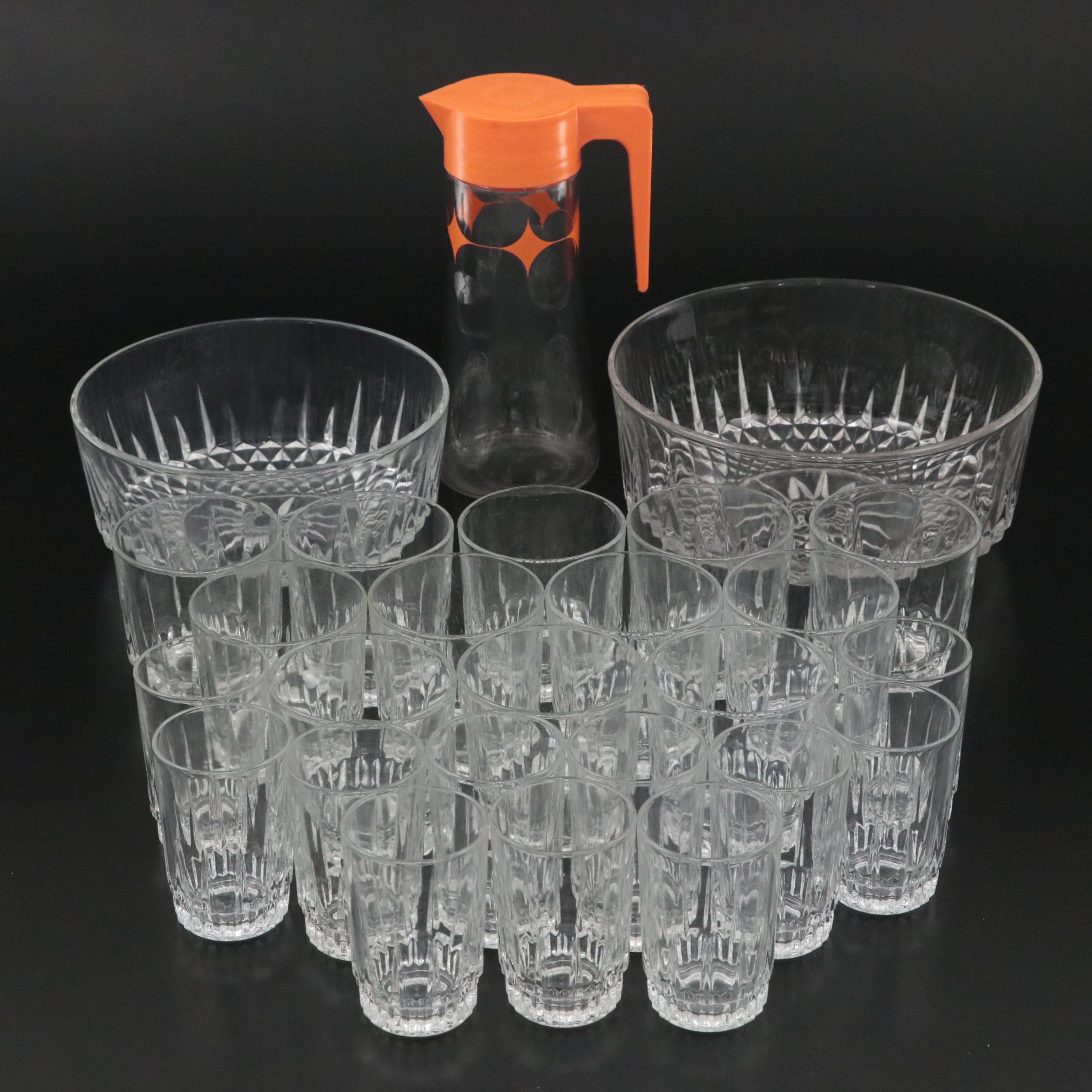 Arcoroc "Lancer" Glass On The Rock Glasses and Juice Glasses with More
