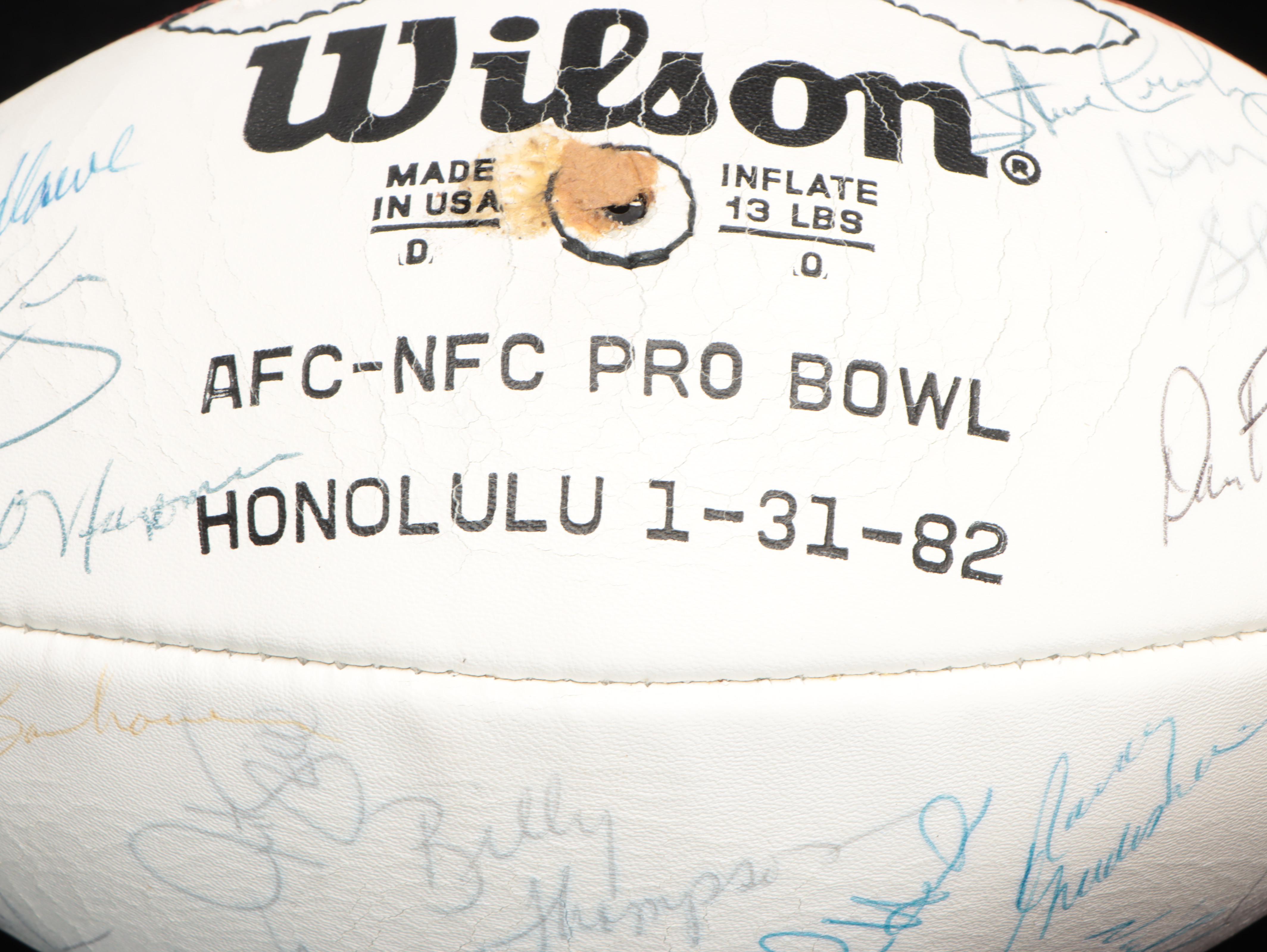 Pro Bowl Signed Footballs Featuring Anthony Muñoz Dan Marino Warren
