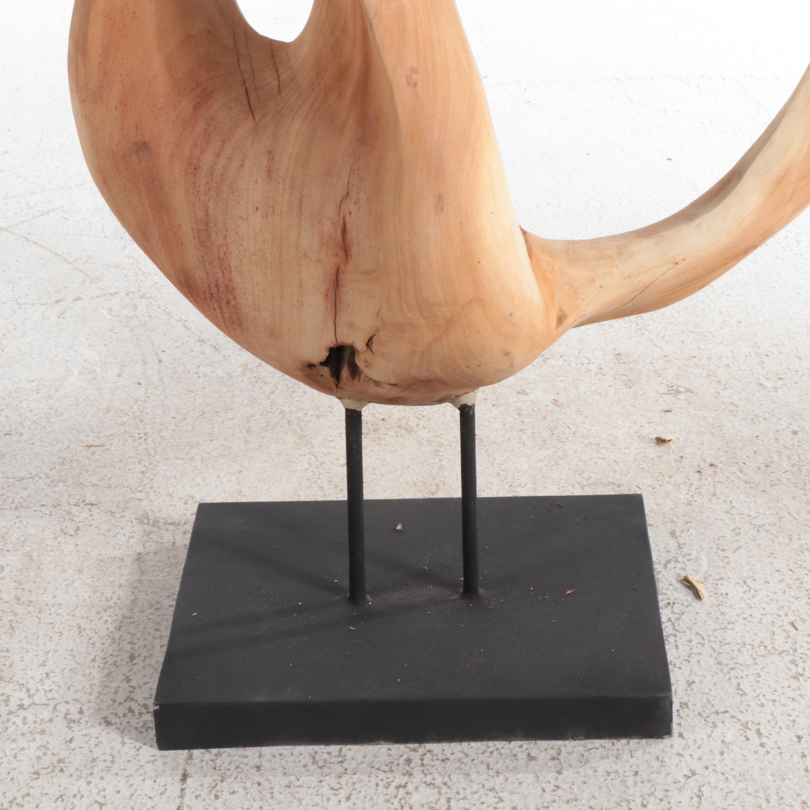 6' Freeform Sculptural Mahogany Root as Sculpture