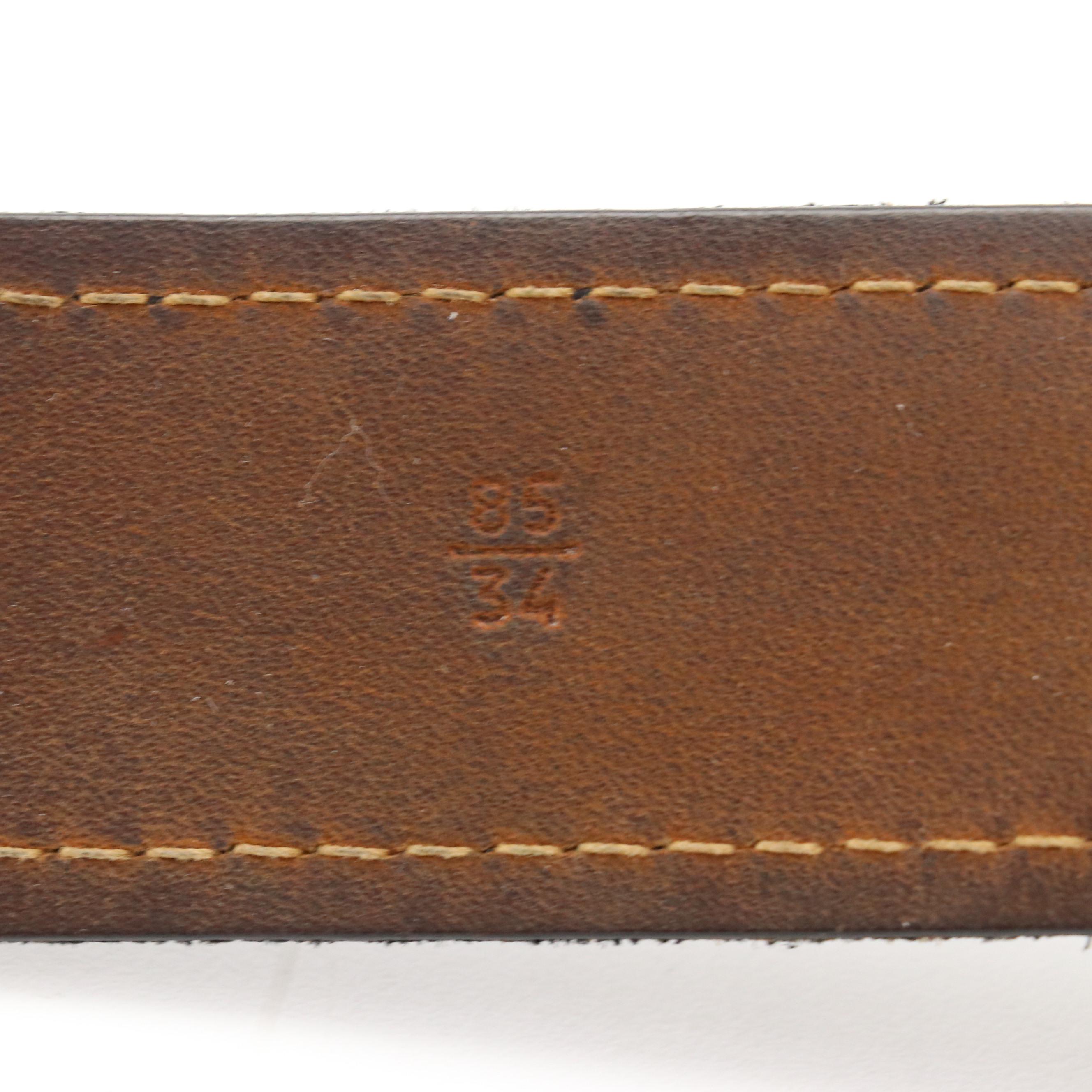 Prada Black Leather Belt with Oversized Buckle