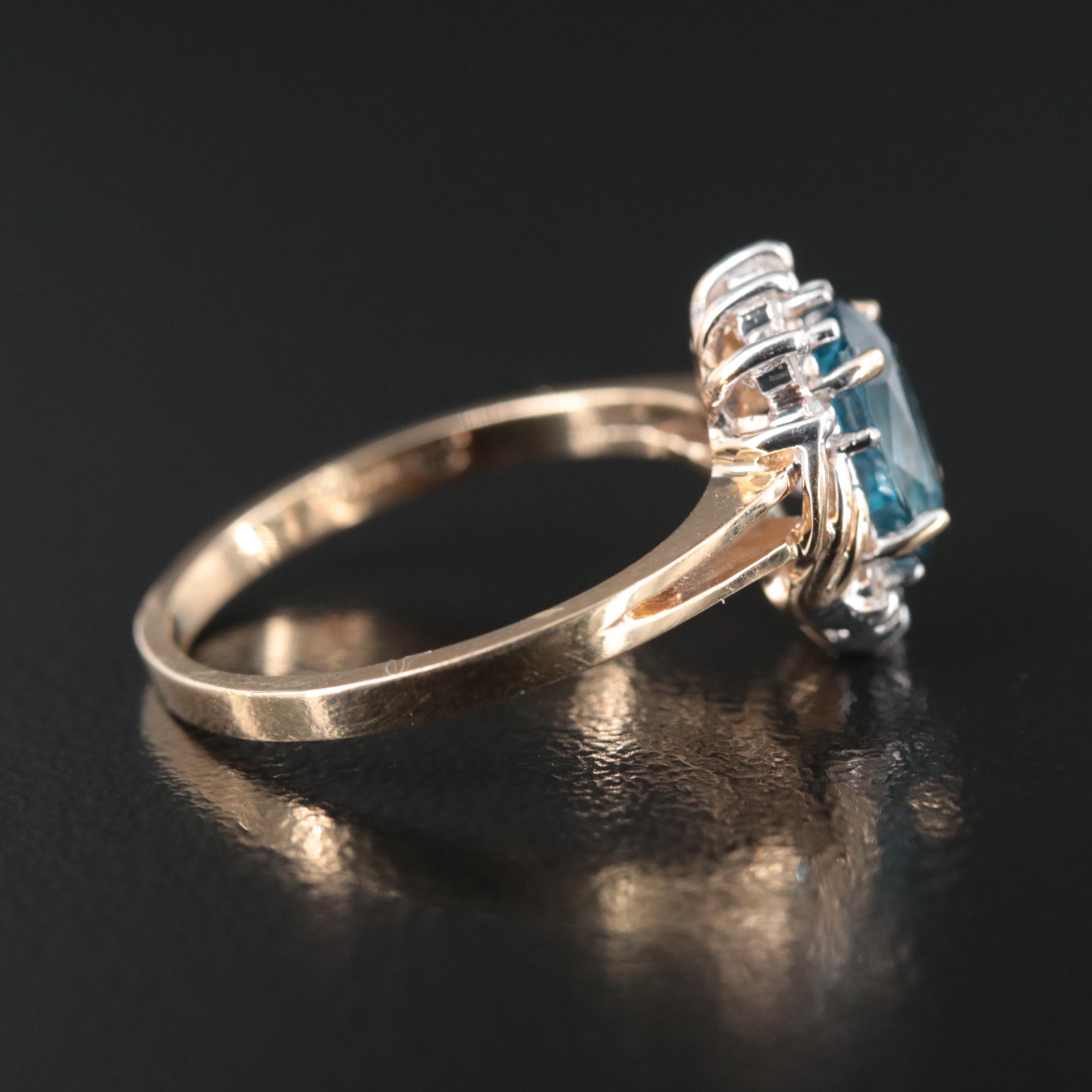 14K Topaz and Diamond Ring