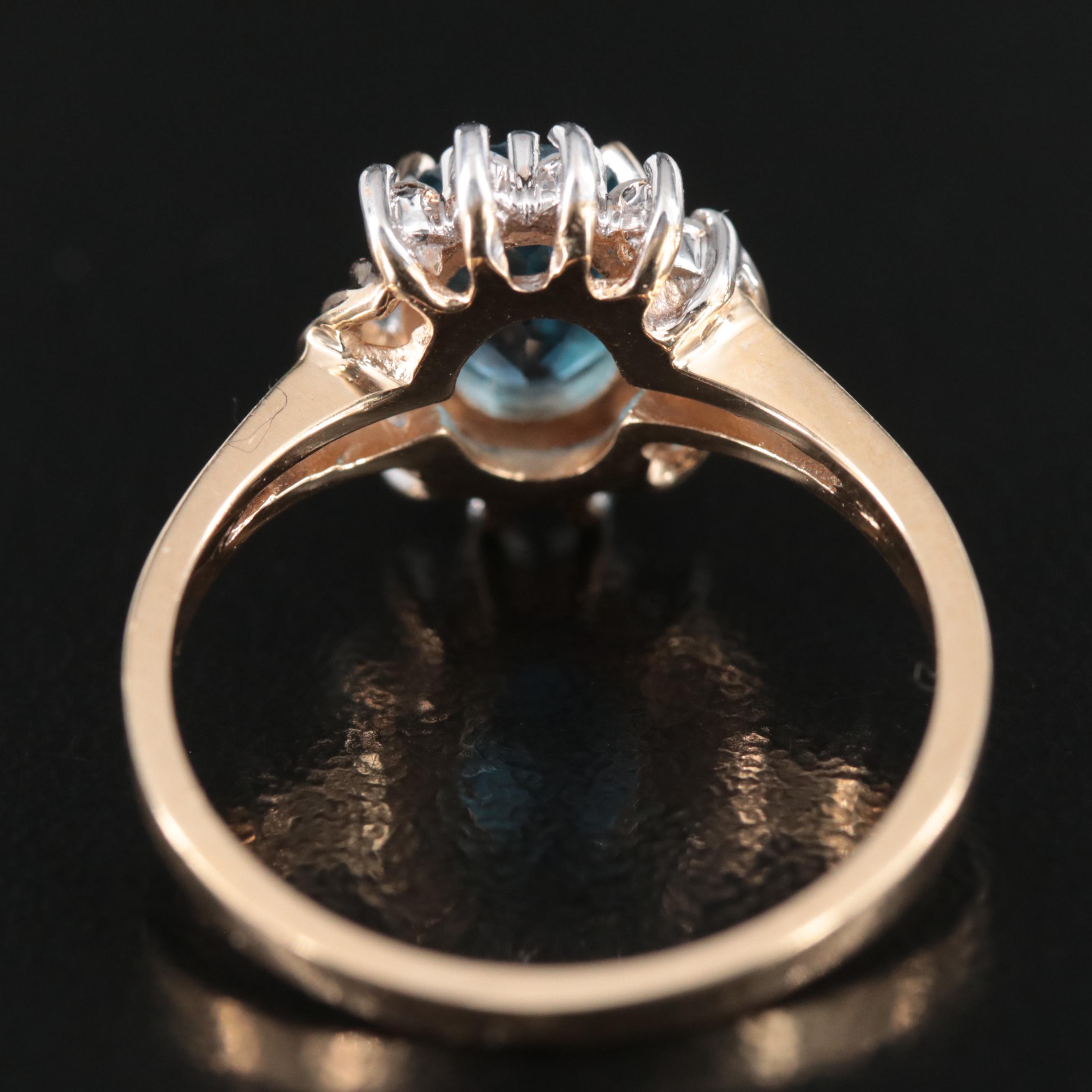 14K Topaz and Diamond Ring