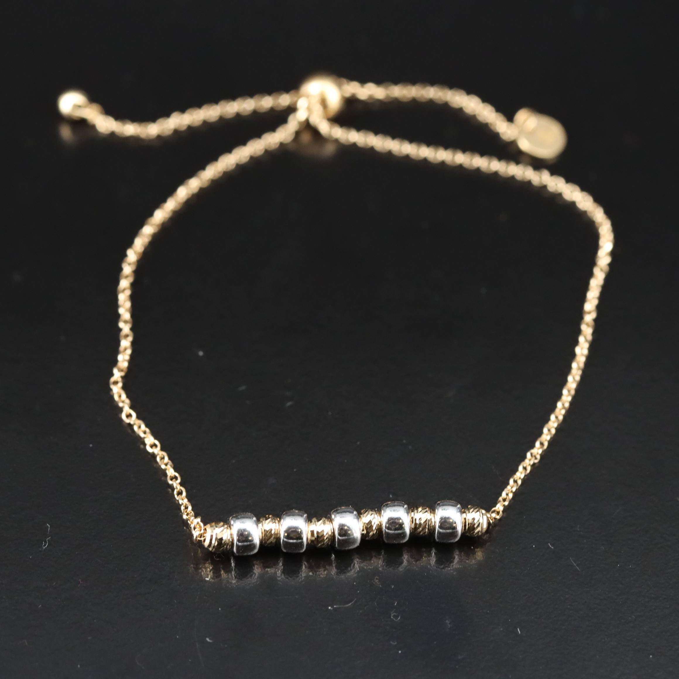 Italian 18K Bead Bolo Bracelet