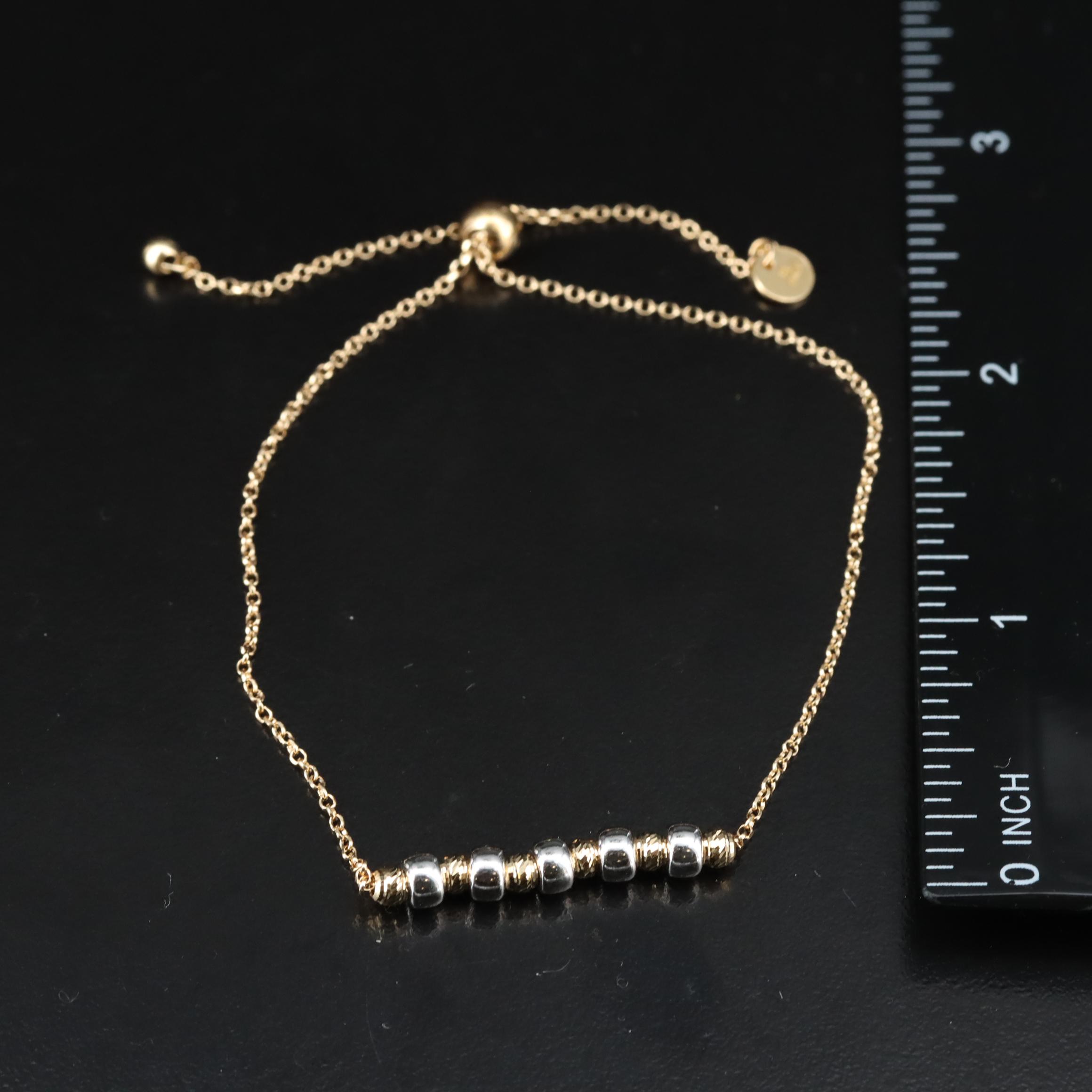 Italian 18K Bead Bolo Bracelet