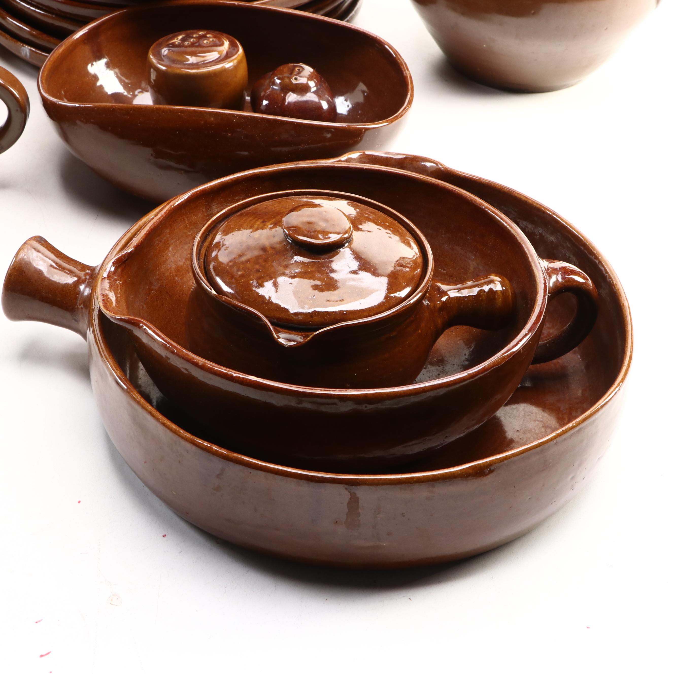 Bybee Brown Glaze Ceramic Mugs and More Glazed Ceramic Table Accessories