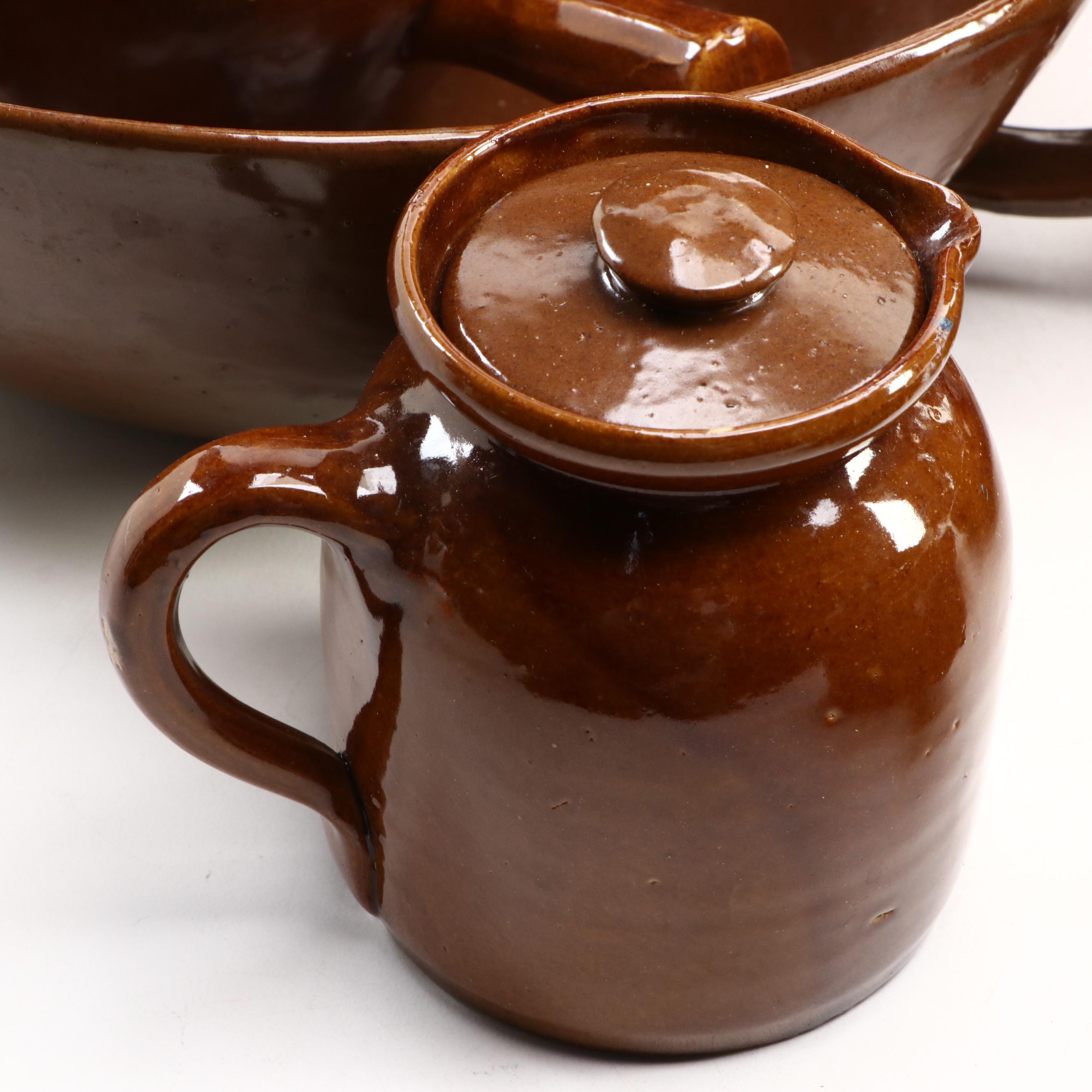 Bybee Brown Glaze Ceramic Mugs and More Glazed Ceramic Table Accessories