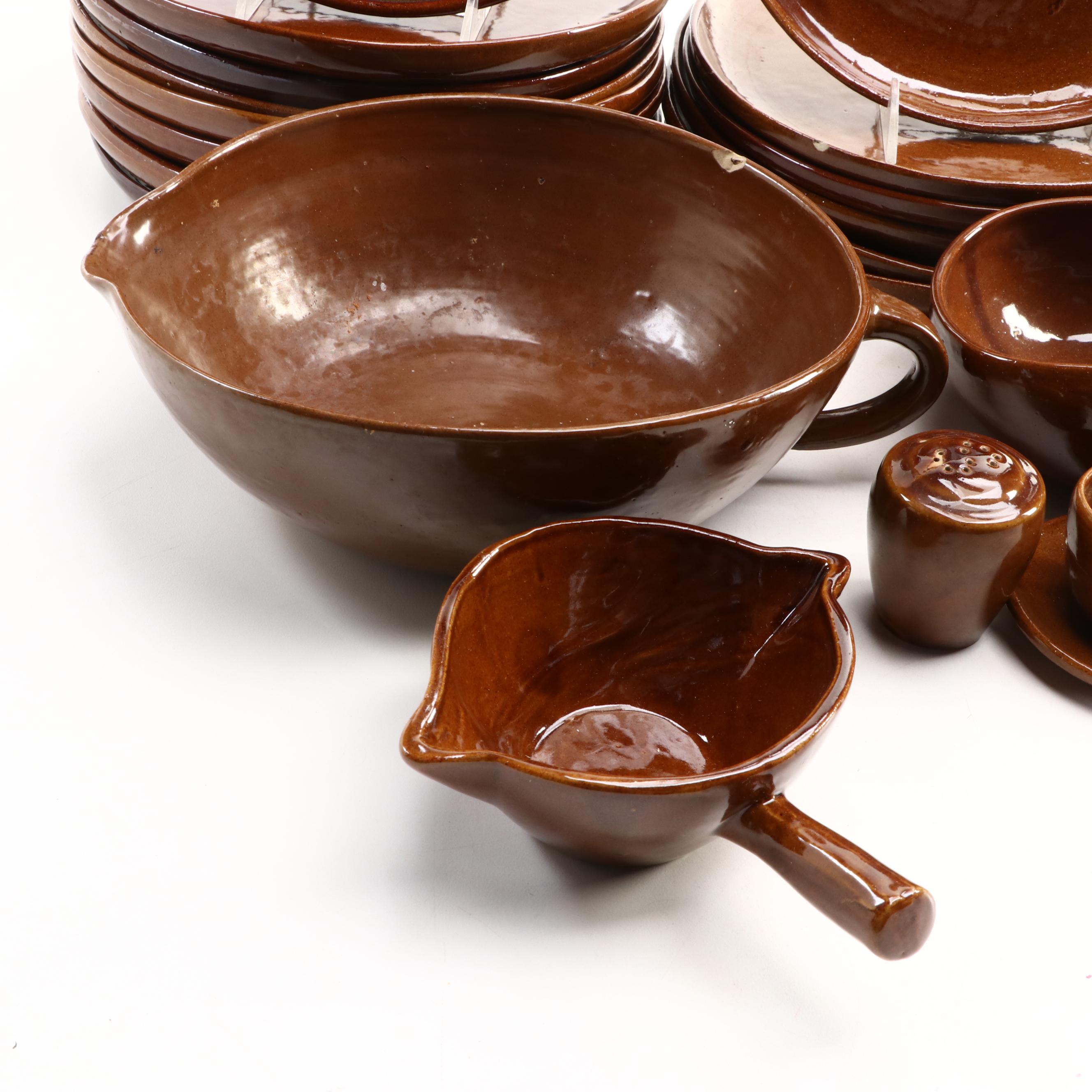 Bybee Brown Glaze Ceramic Mugs and More Glazed Ceramic Table Accessories