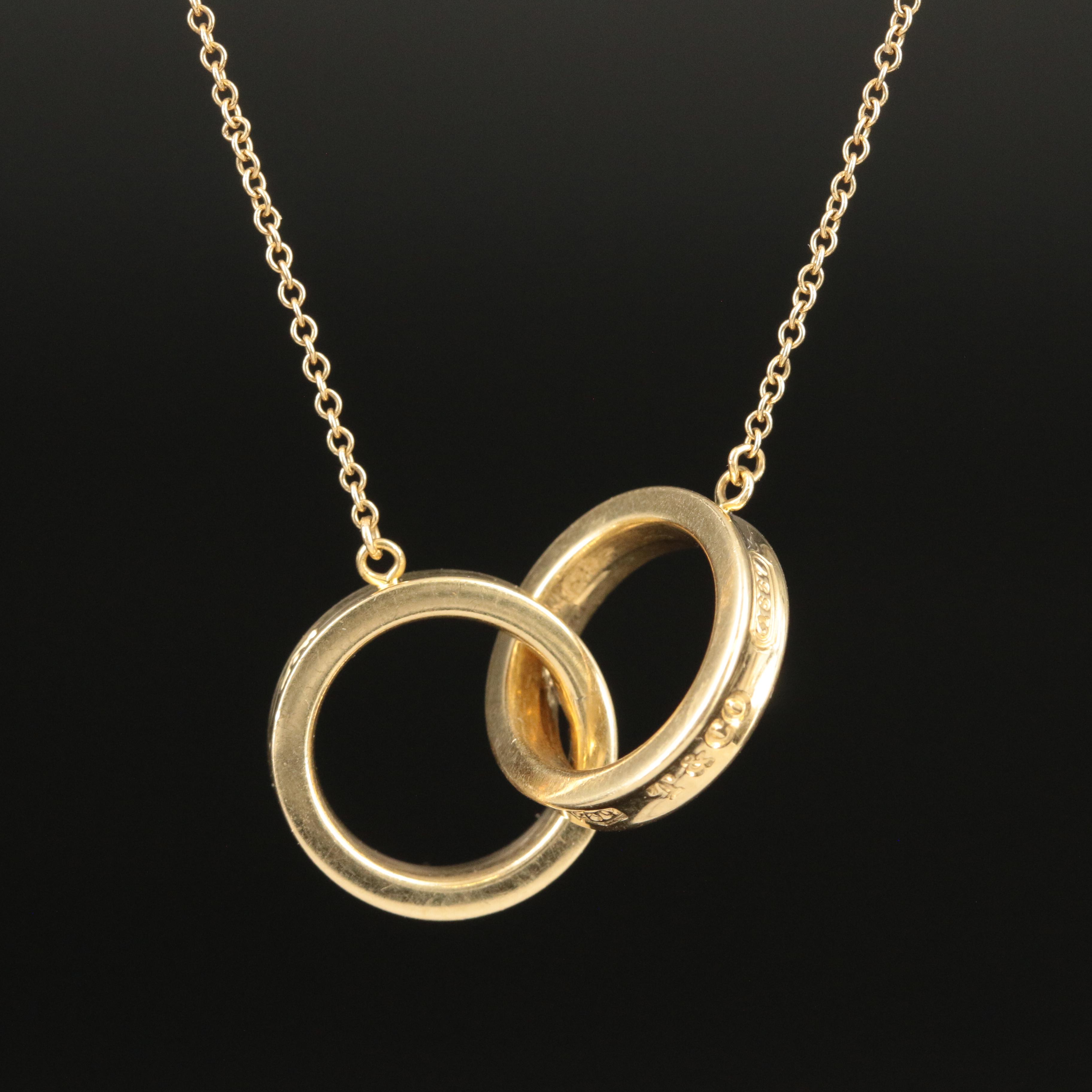 Tiffany & Co. "1837" 18K Interlocking Circles Necklace