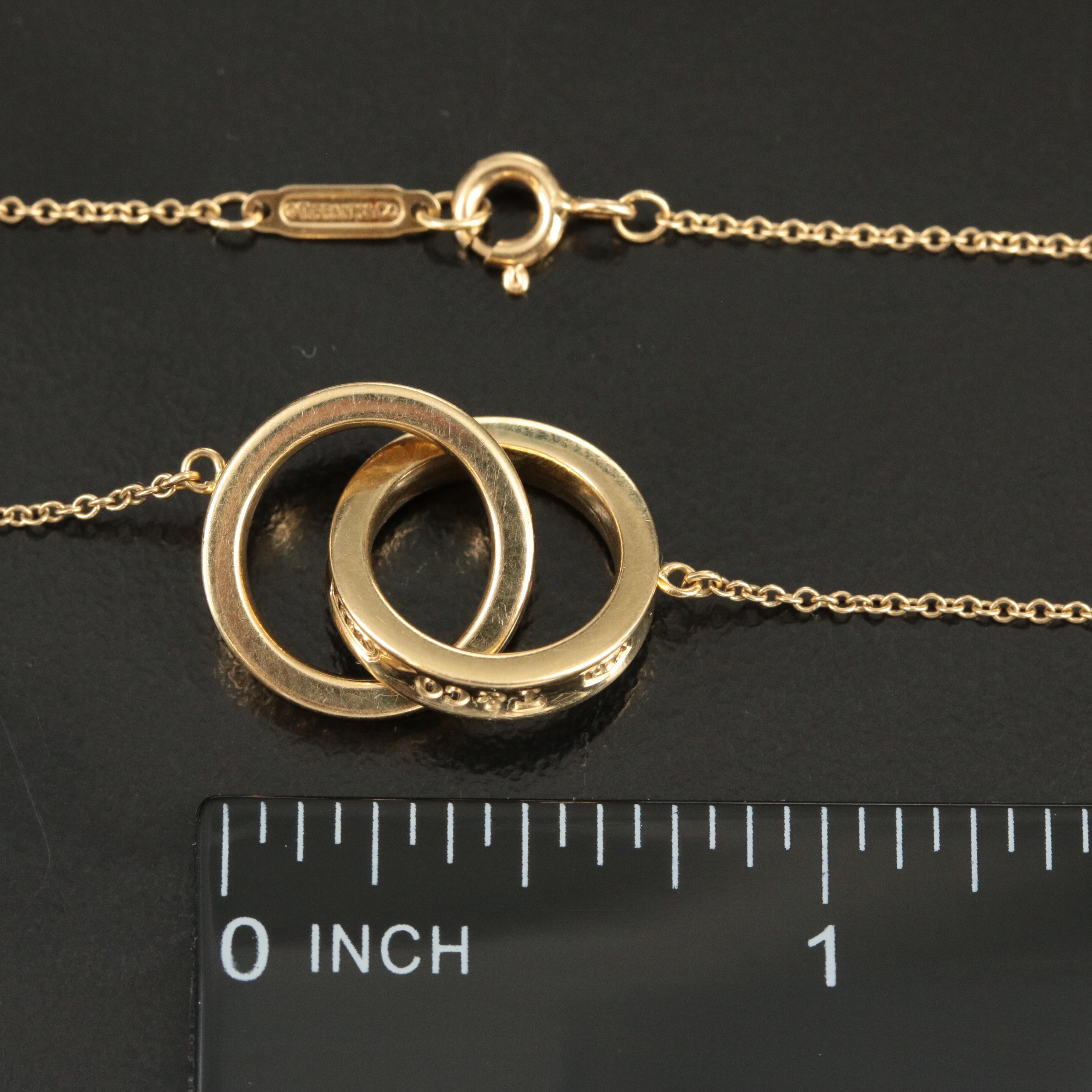Tiffany & Co. "1837" 18K Interlocking Circles Necklace