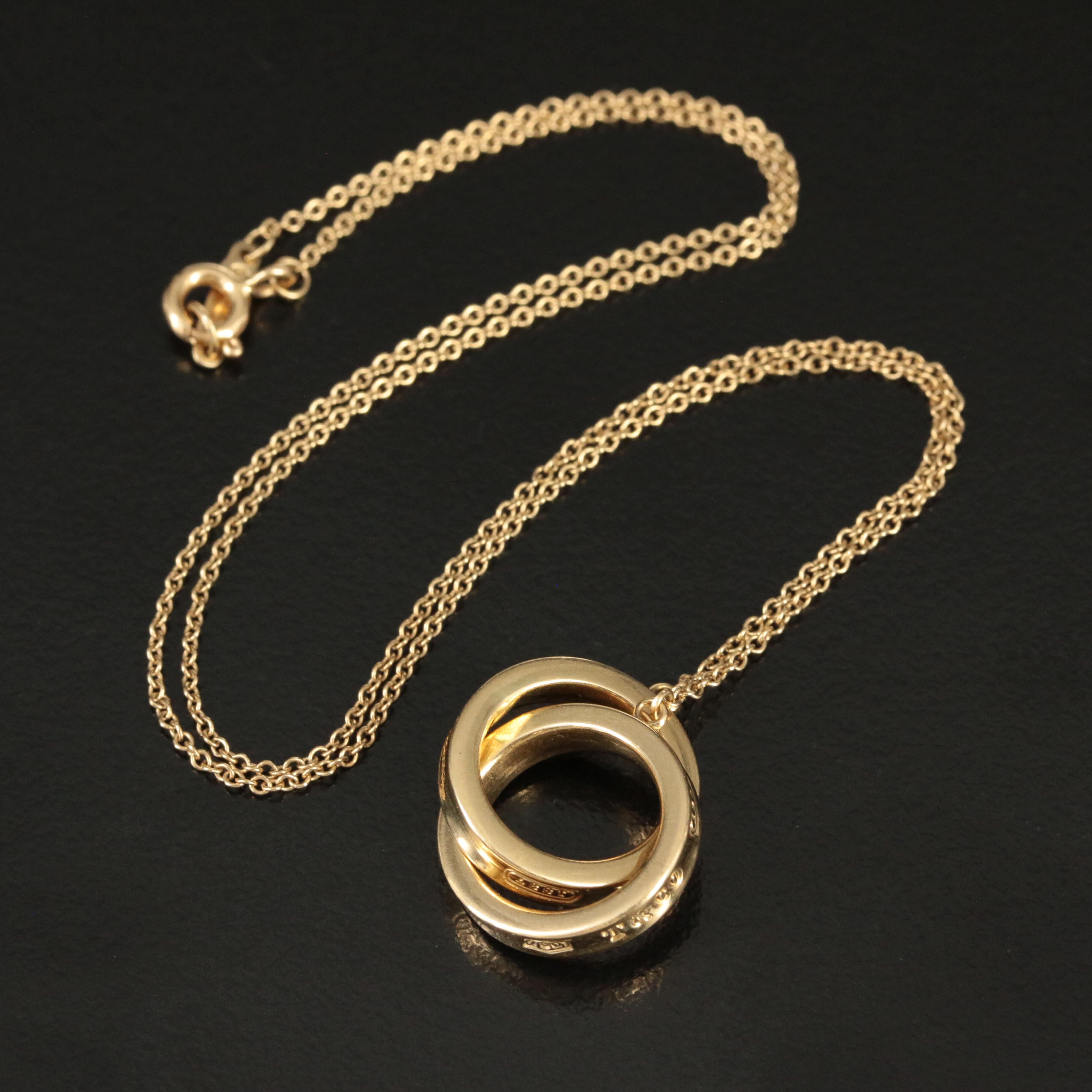 Tiffany & Co. "1837" 18K Interlocking Circles Necklace