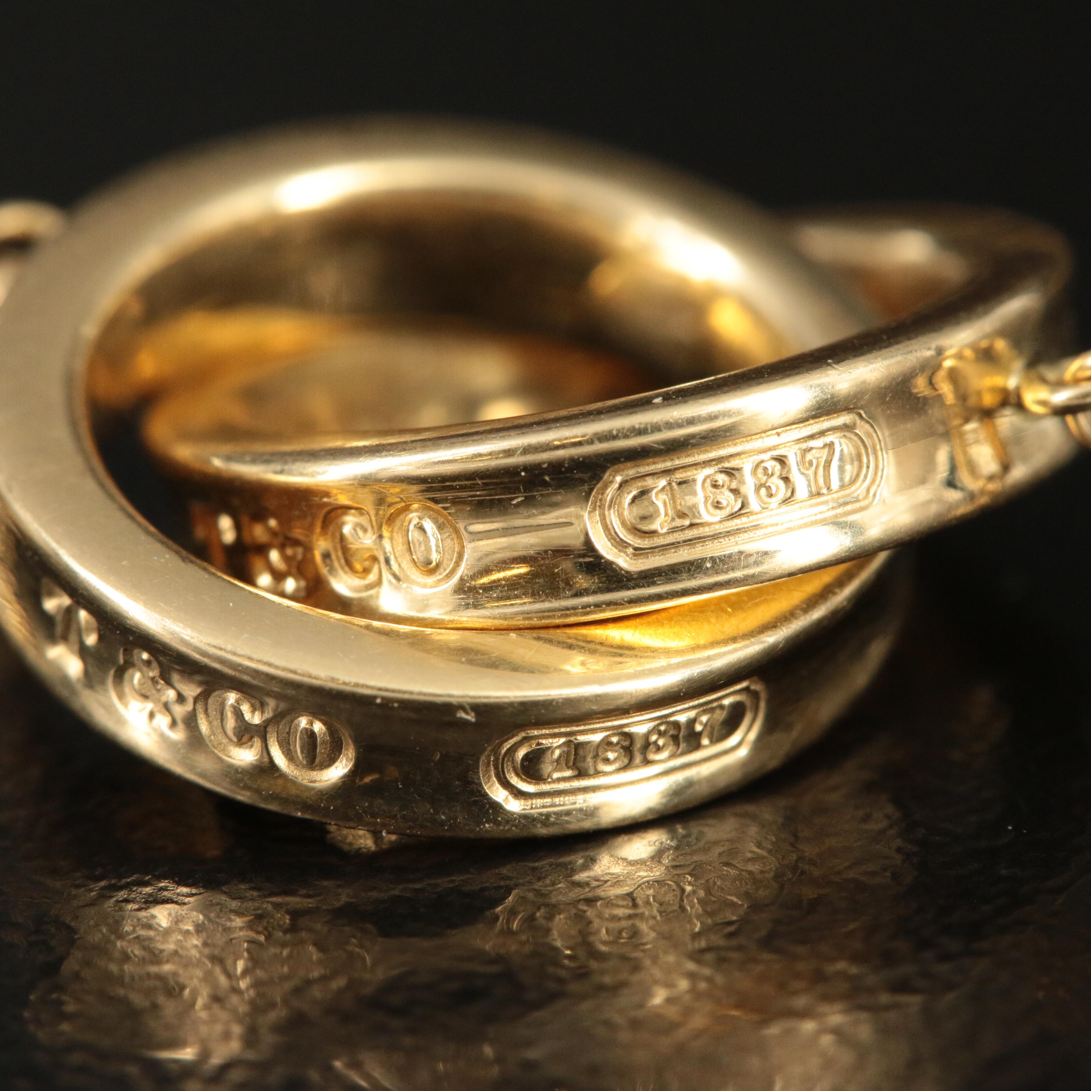 Tiffany & Co. "1837" 18K Interlocking Circles Necklace