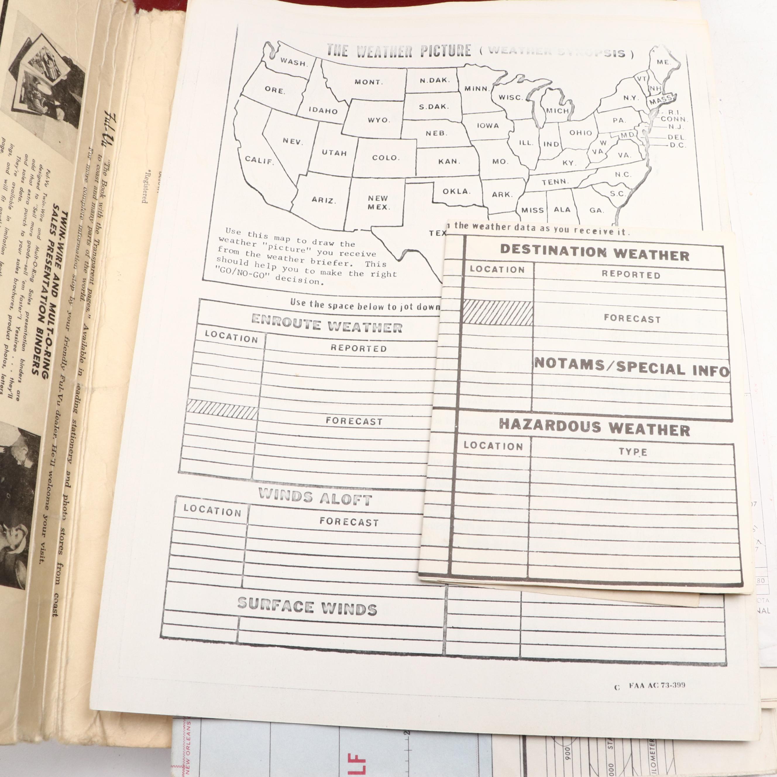 Jeppesen Airway Manuals with Vintage Aircraft Ephemera Collection