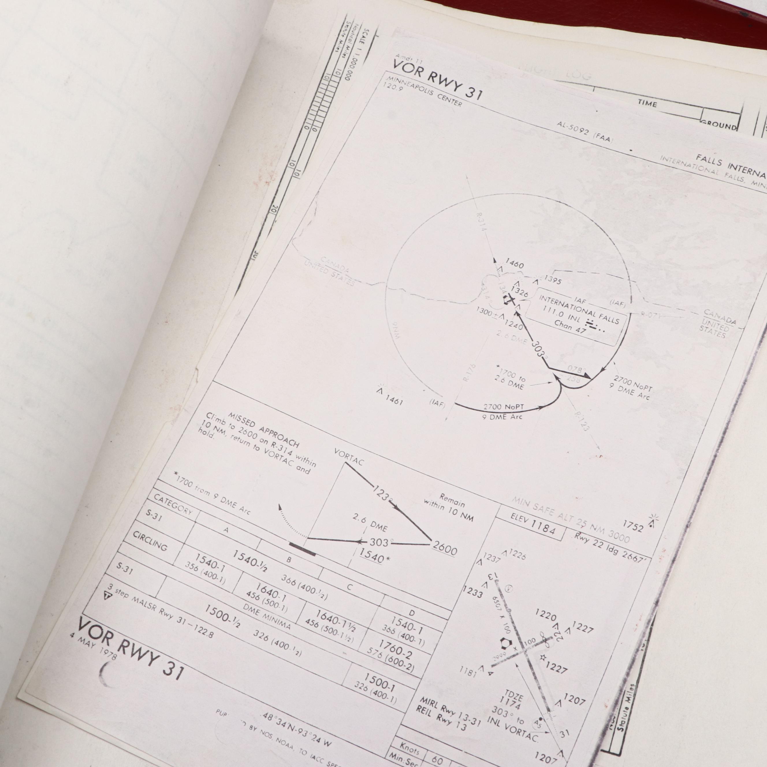 Jeppesen Airway Manuals with Vintage Aircraft Ephemera Collection