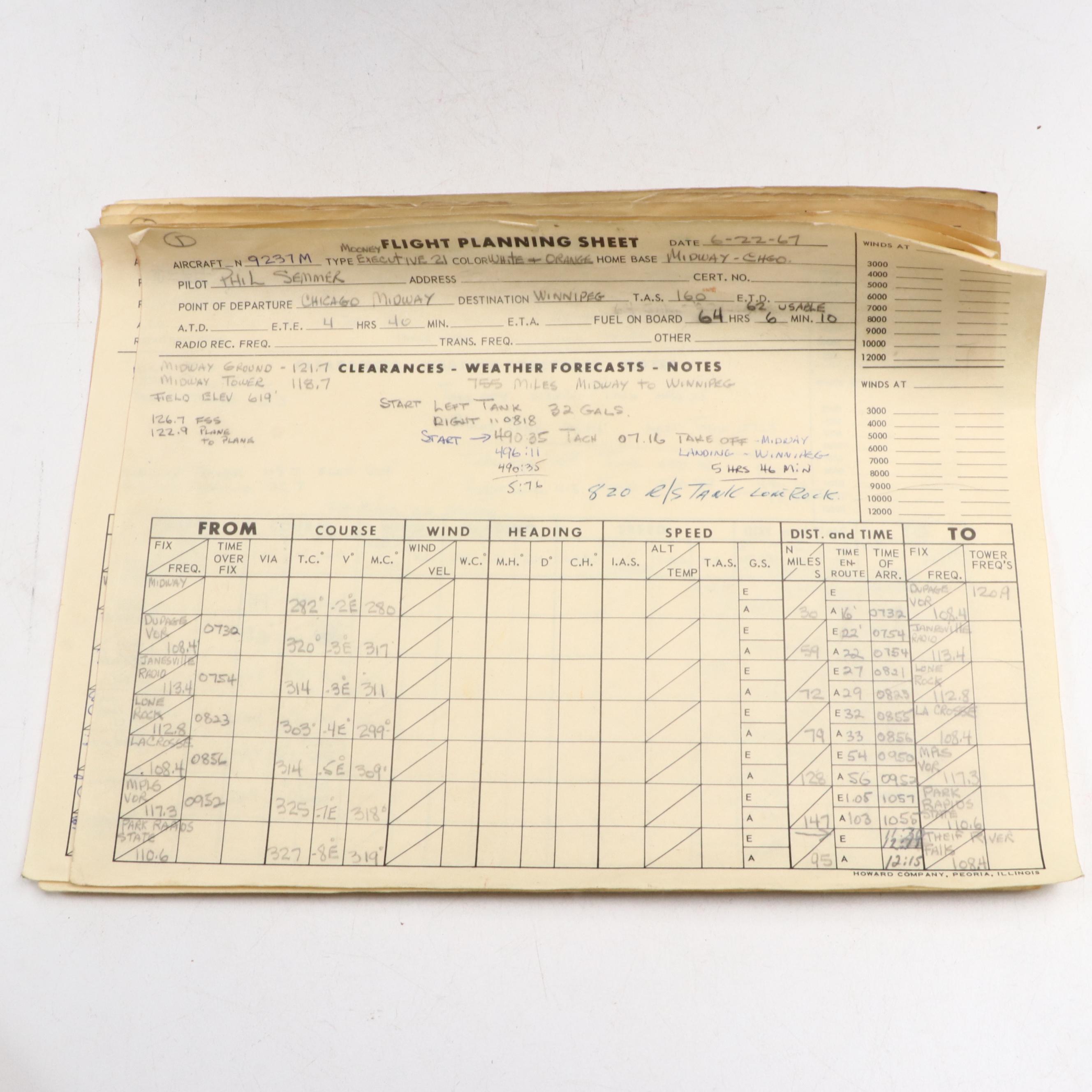 Jeppesen Airway Manuals with Vintage Aircraft Ephemera Collection