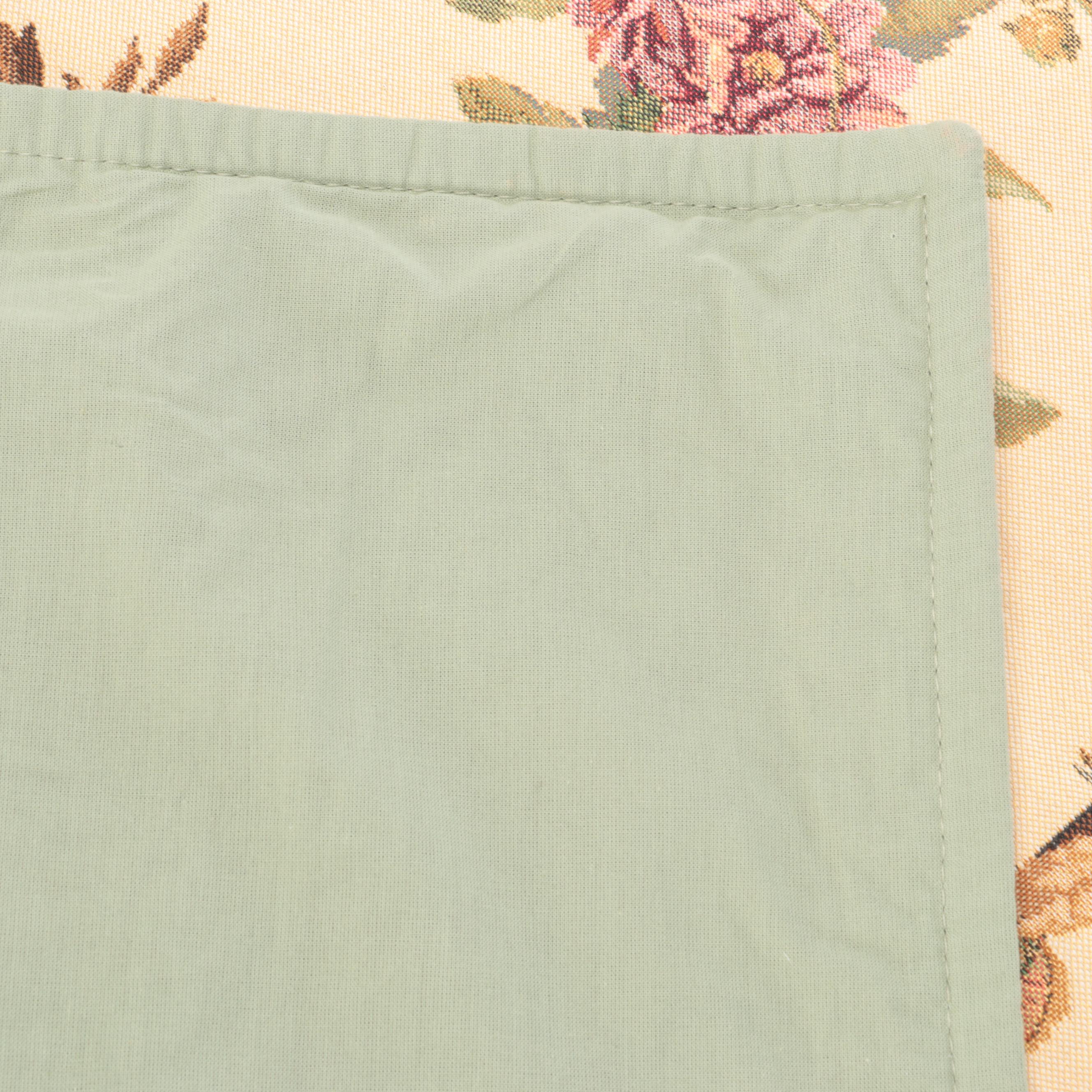 Machine-Woven Floral Tapestries, Mid to Late 20th Century