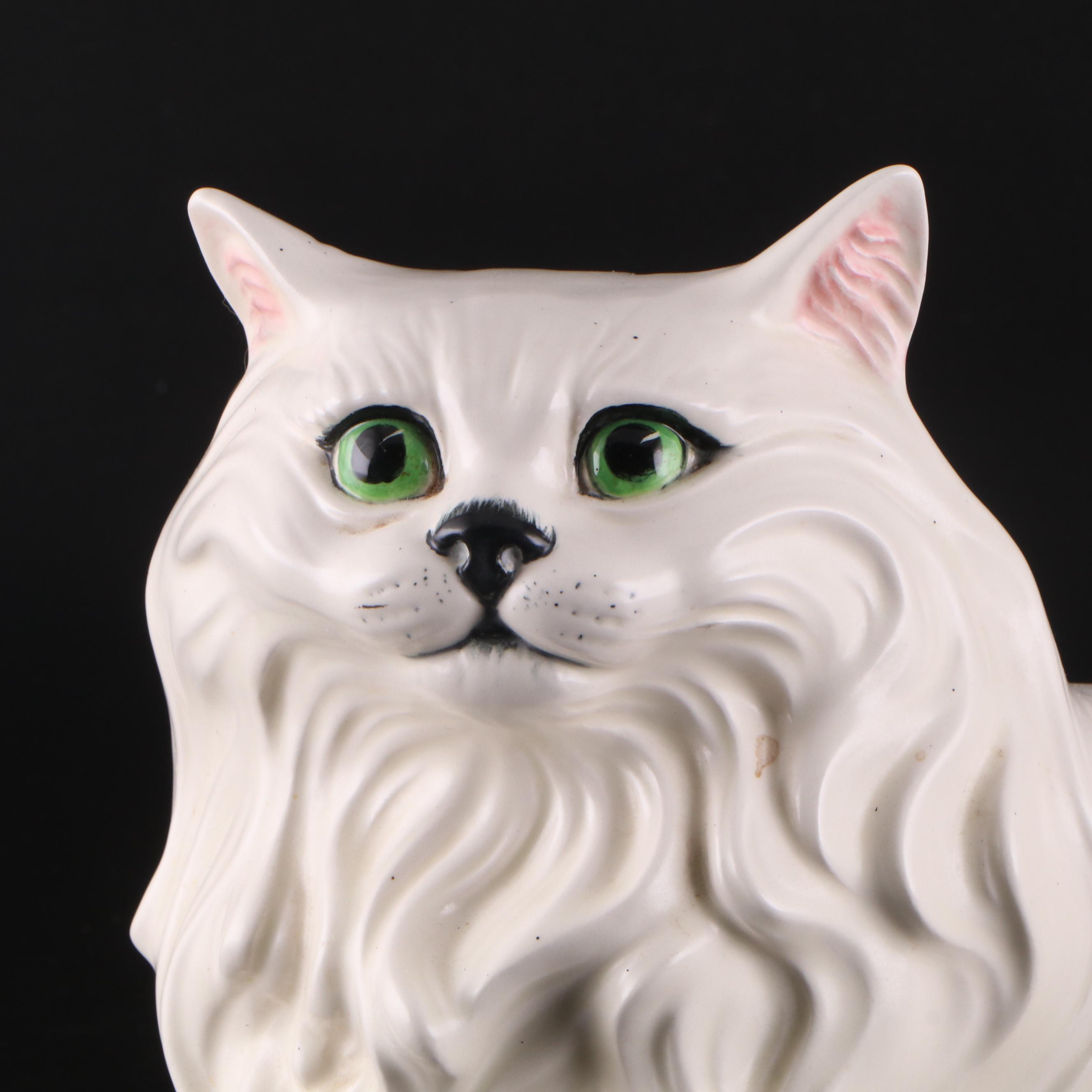 Hand-Painted Ceramic Cat Figurine