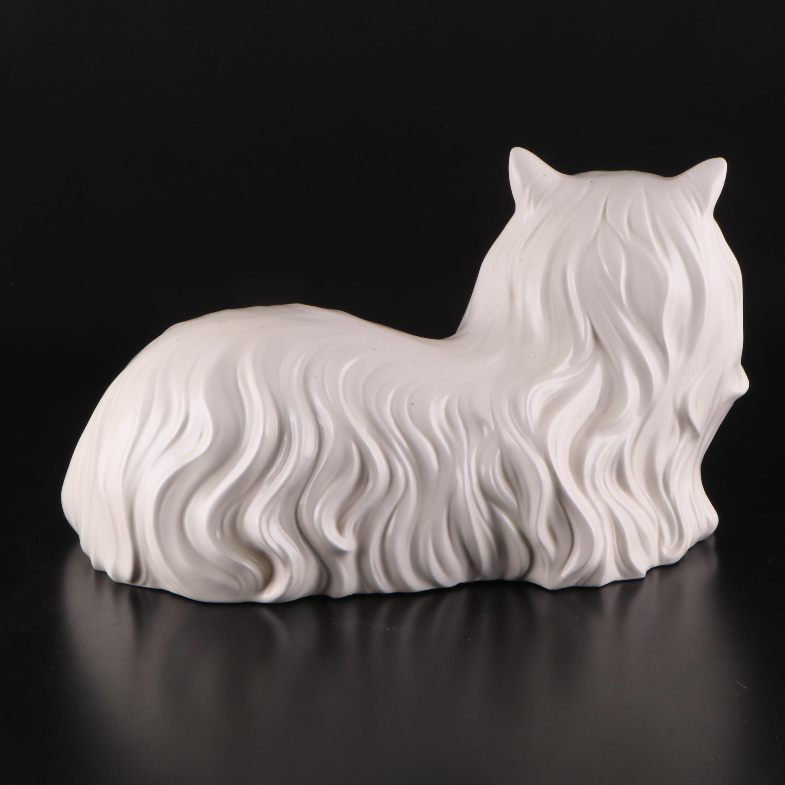 Hand-Painted Ceramic Cat Figurine