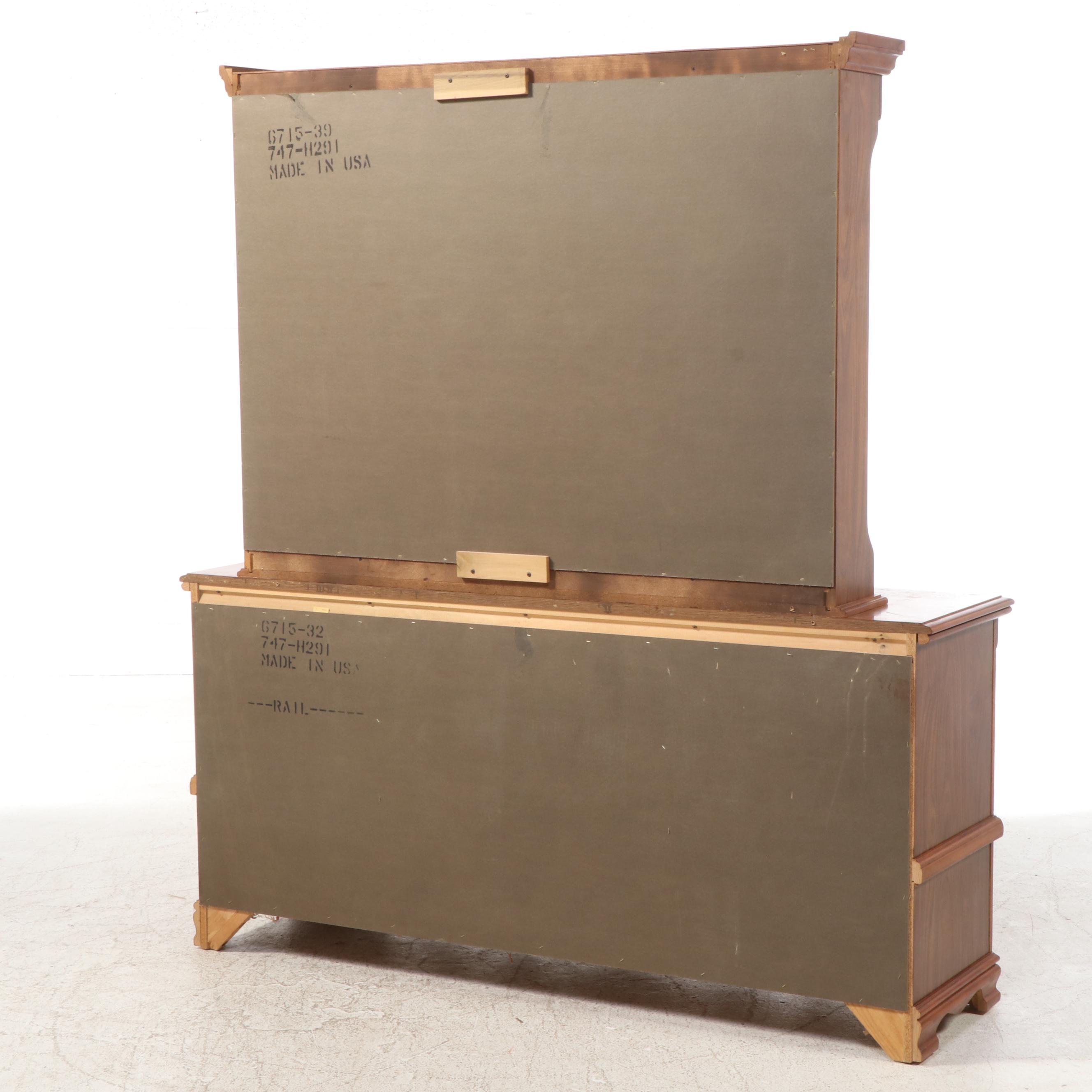 Broyhill Federal Style Oak and Laminate Eight-Drawer Dresser