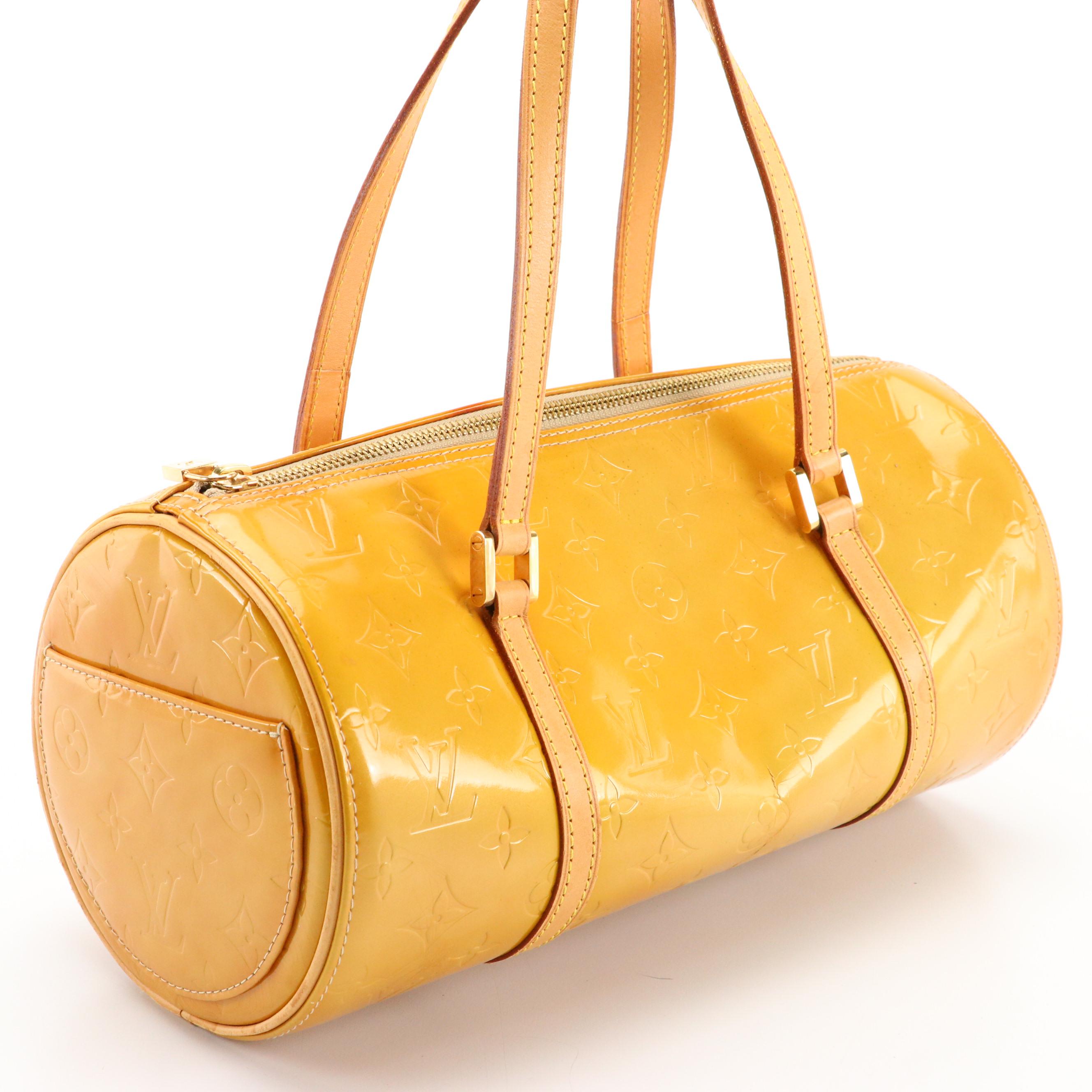 Louis Vuitton Bedford Bag in Golden Yellow Monogram Vernis and Vachetta Leather