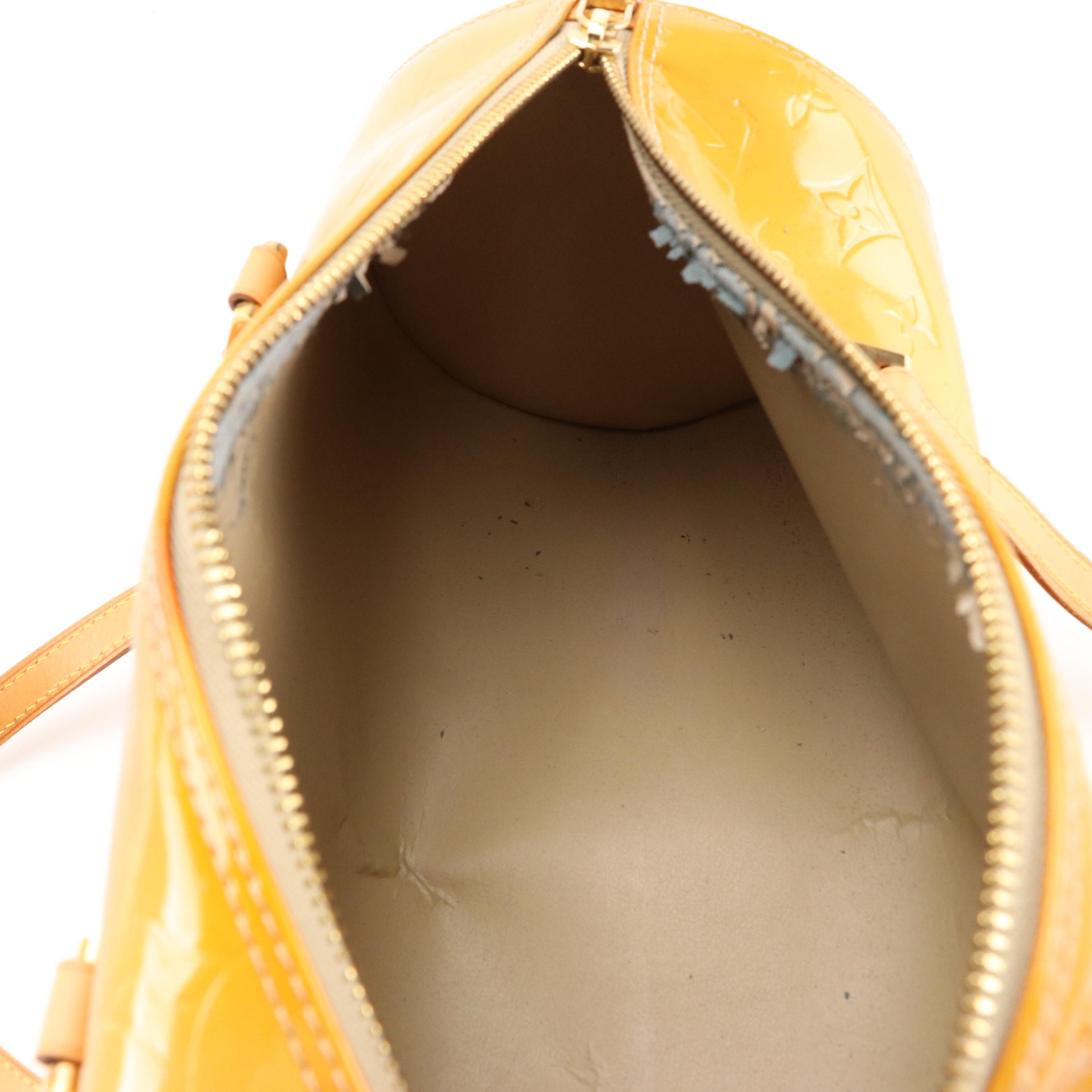 Louis Vuitton Bedford Bag in Golden Yellow Monogram Vernis and Vachetta Leather