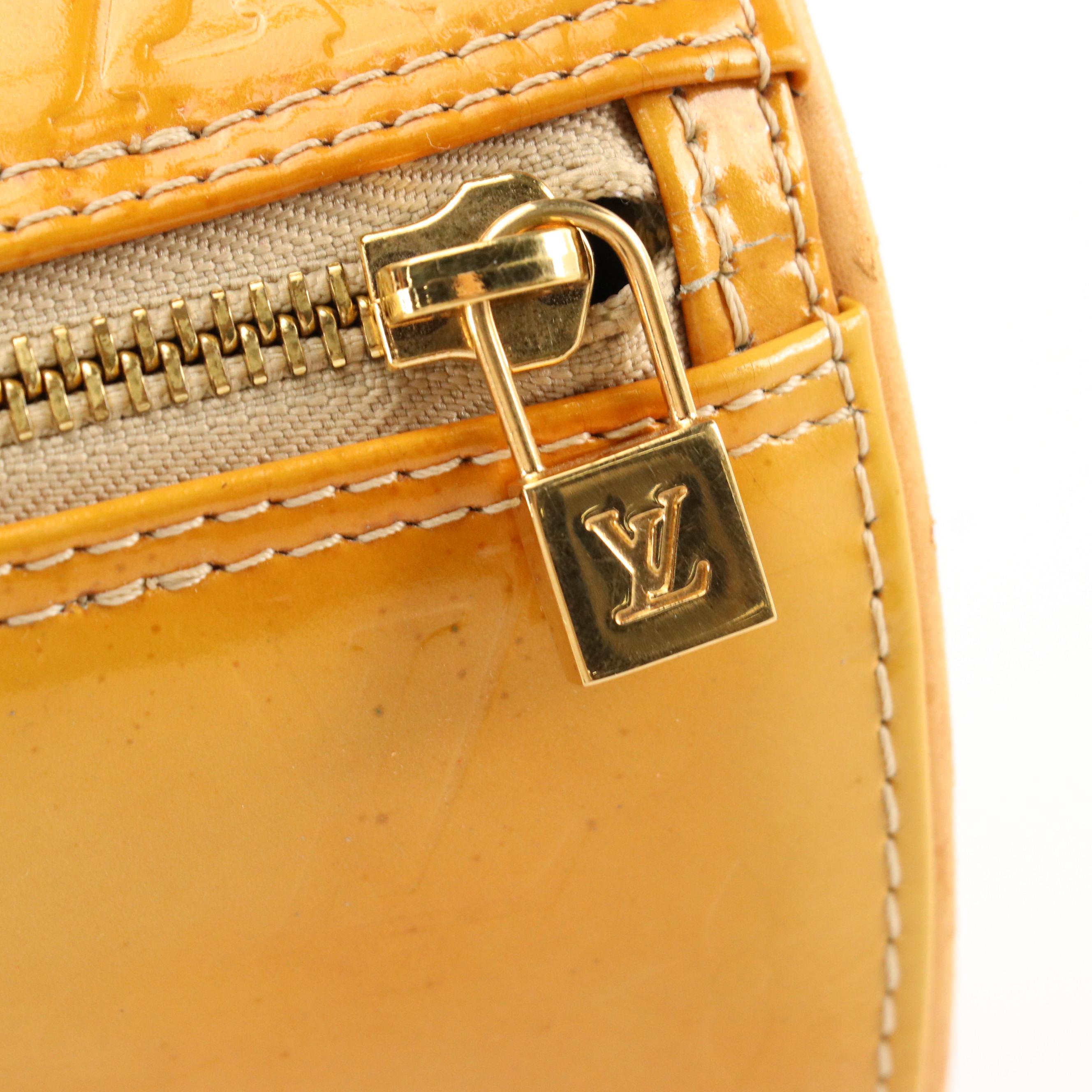 Louis Vuitton Bedford Bag in Golden Yellow Monogram Vernis and Vachetta Leather