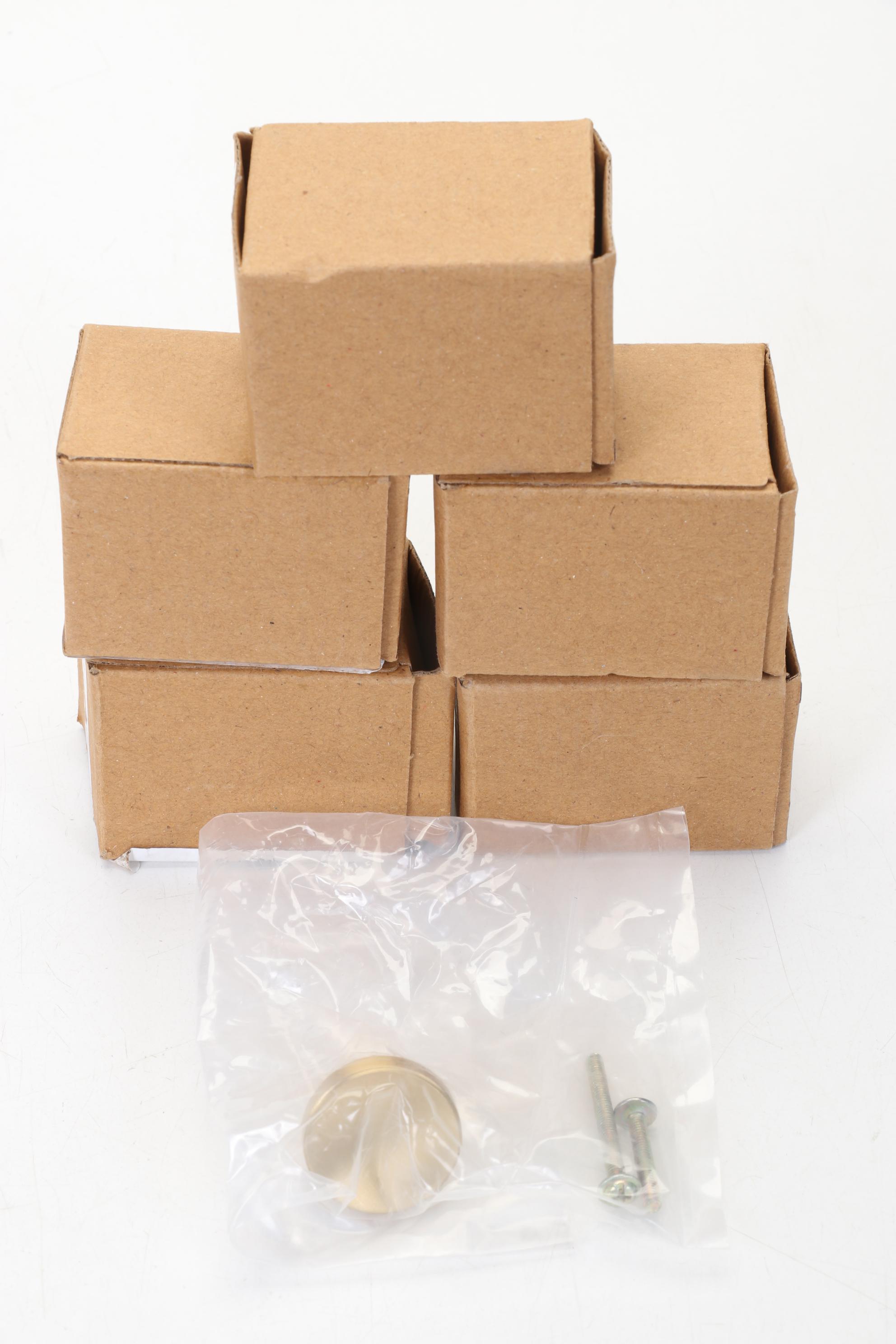 Satin Brass Cabinet Knobs in Two Sizes