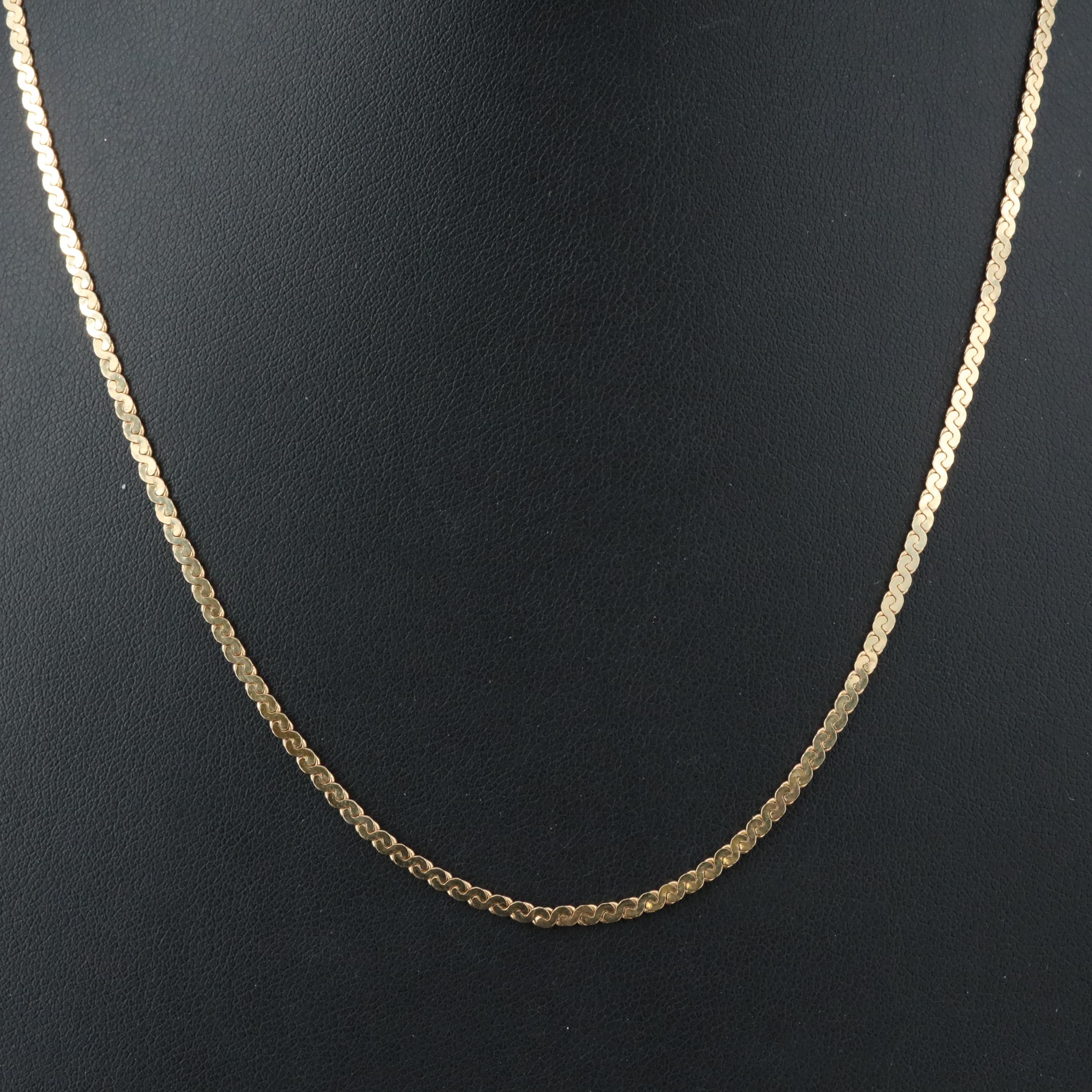 14K Serpentine Chain Necklace
