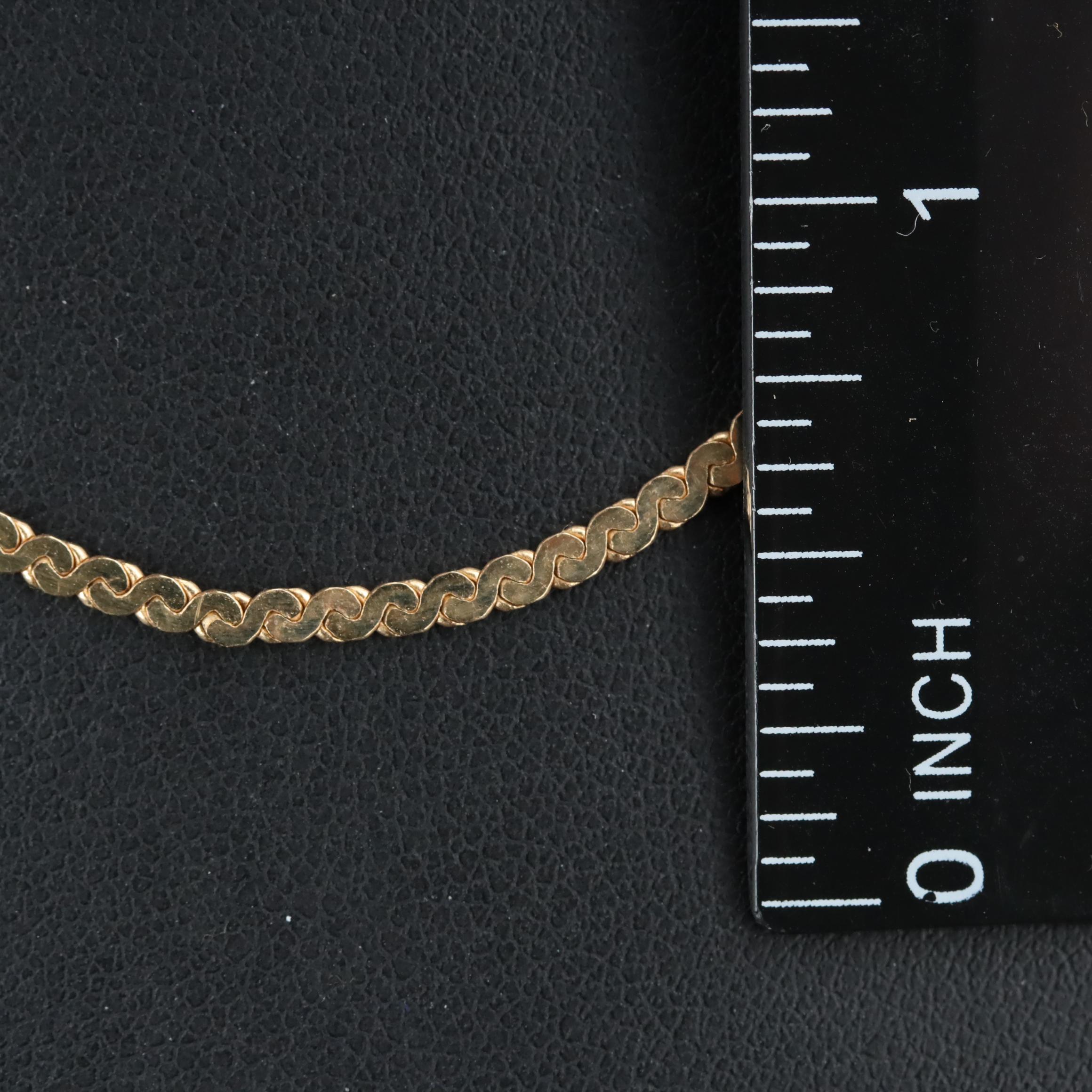 14K Serpentine Chain Necklace