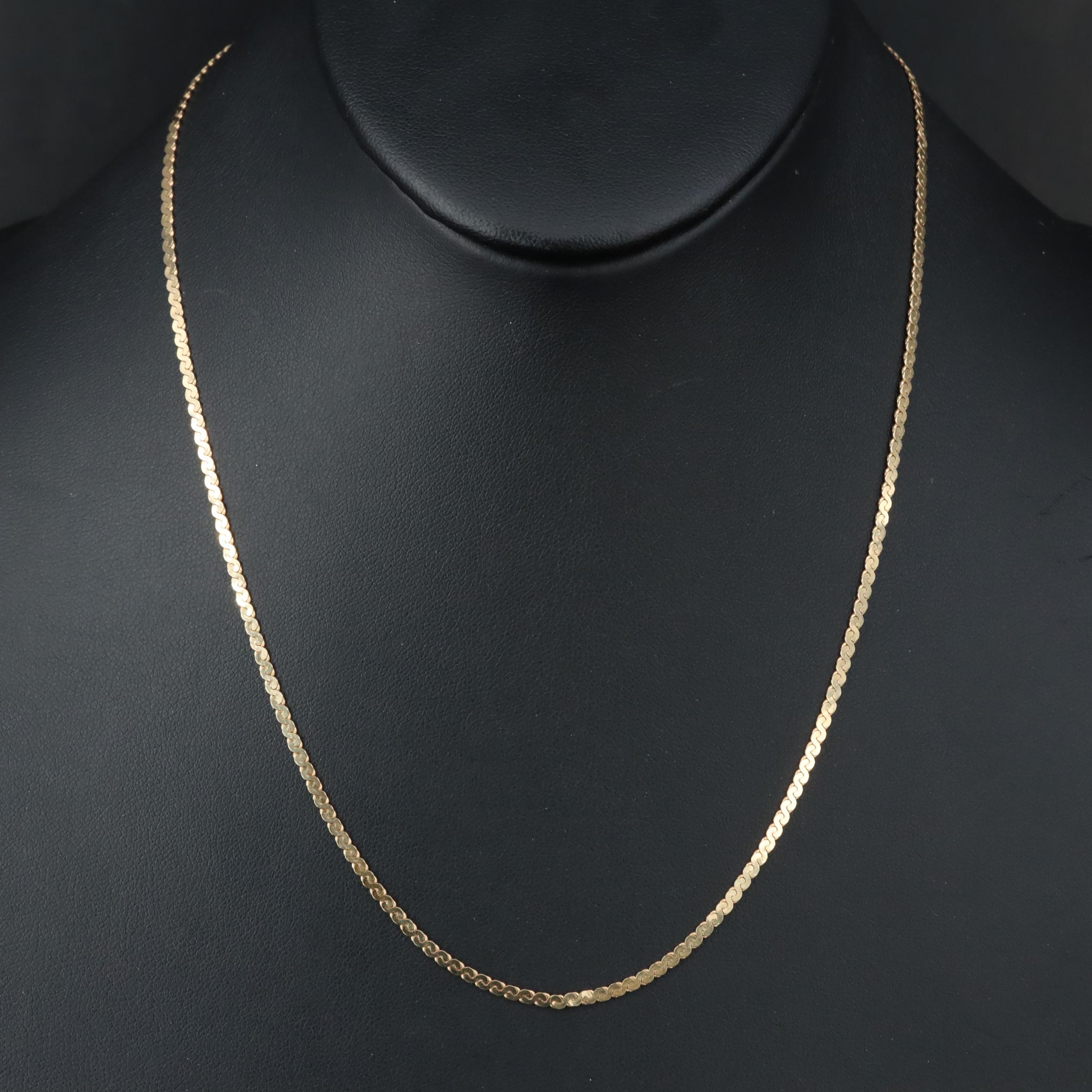 14K Serpentine Chain Necklace